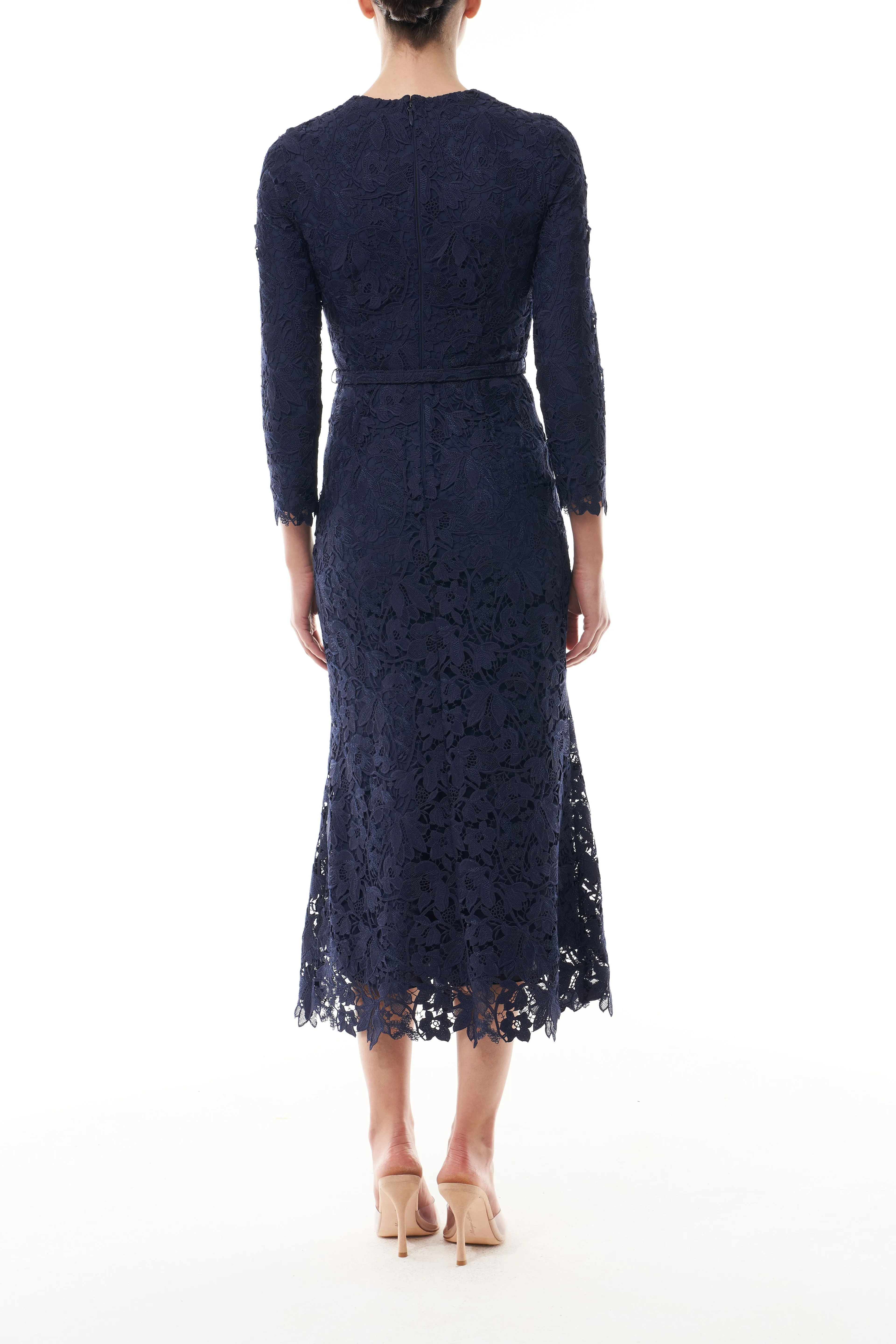 Ocean Lace Long Sleeve Dress sold by Monique Lhuillier product image thumbnail 5