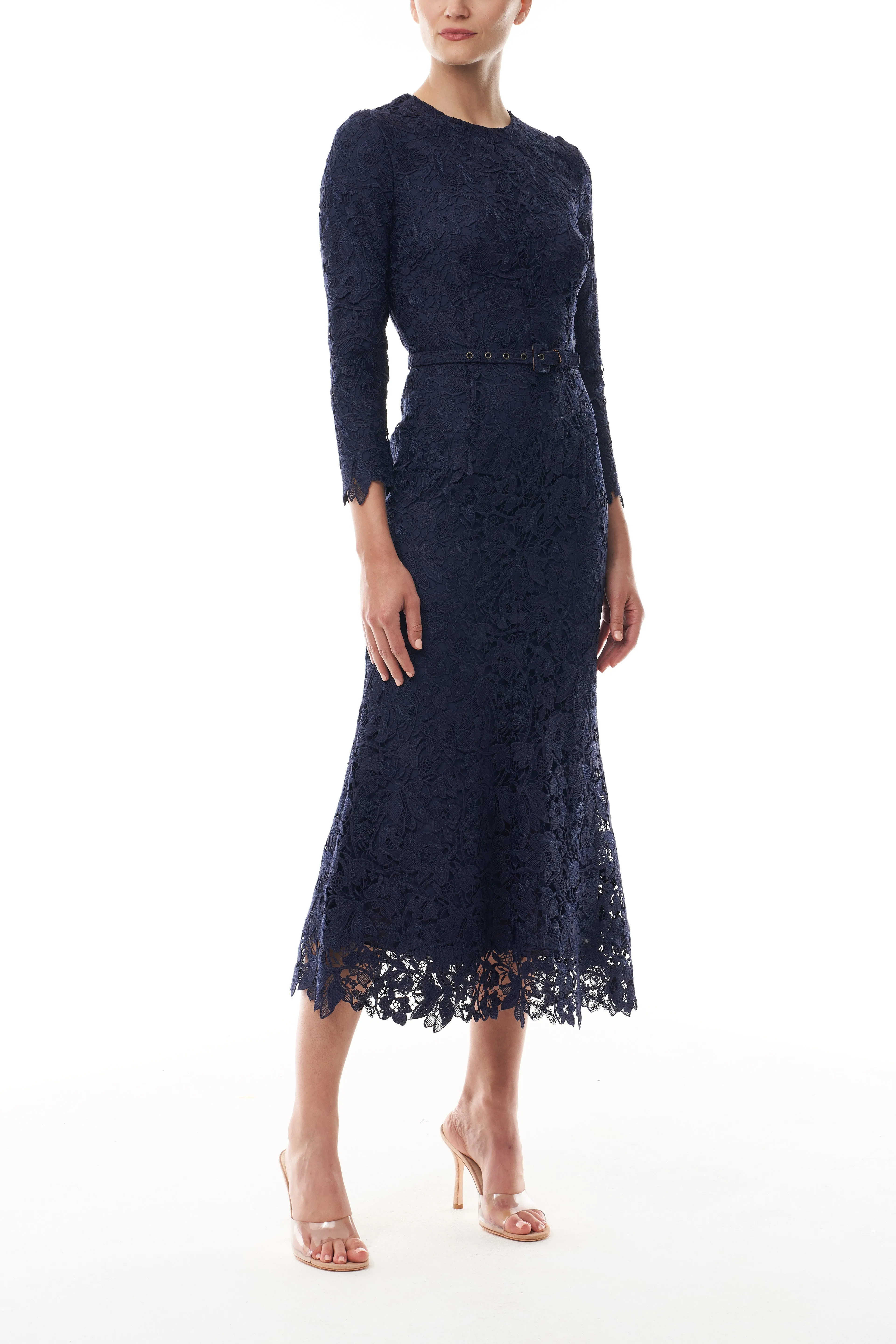 Ocean Lace Long Sleeve Dress sold by Monique Lhuillier product image thumbnail 4