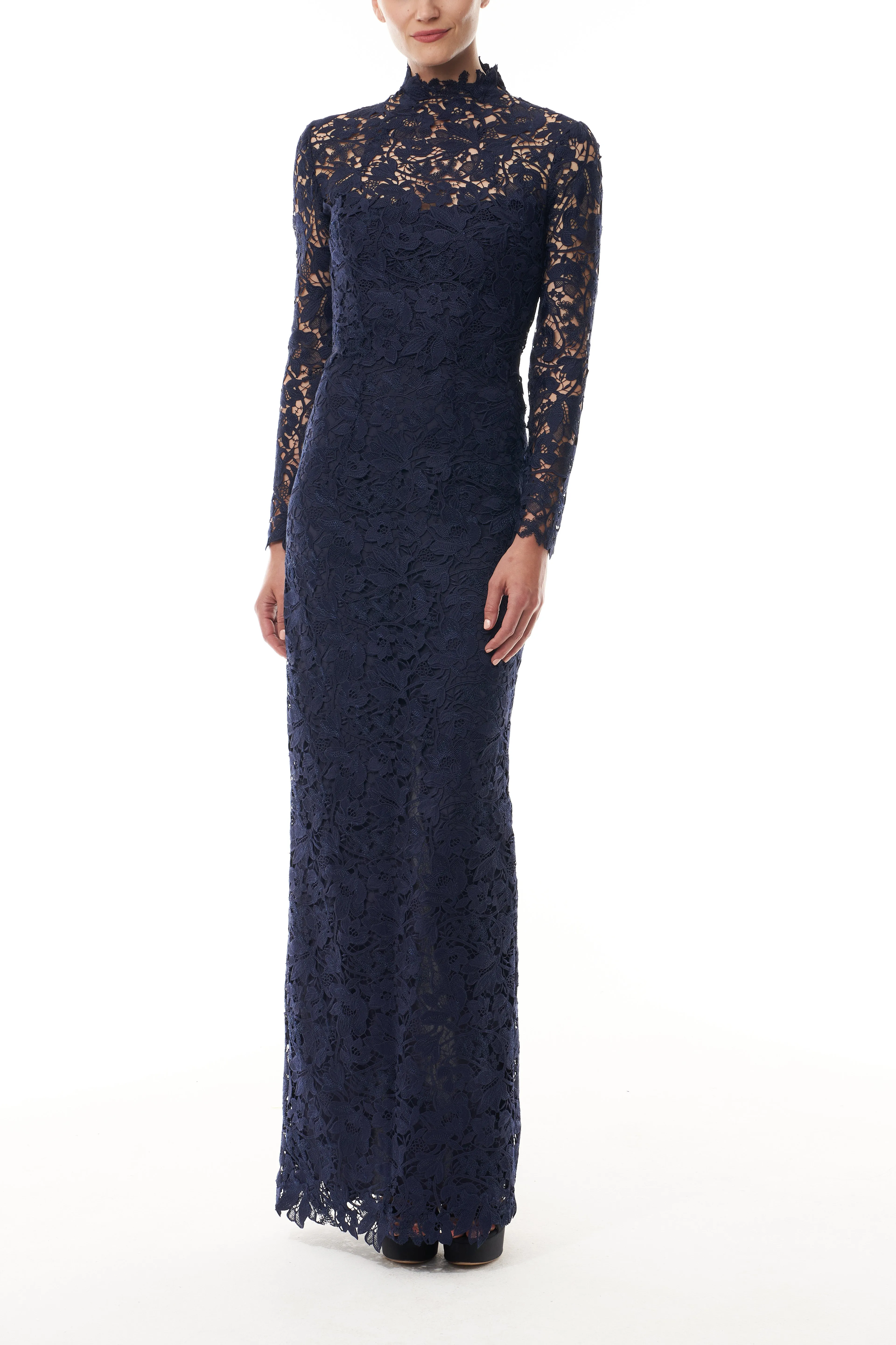 Ocean Lace Column Gown sold by Monique Lhuillier product image thumbnail 2