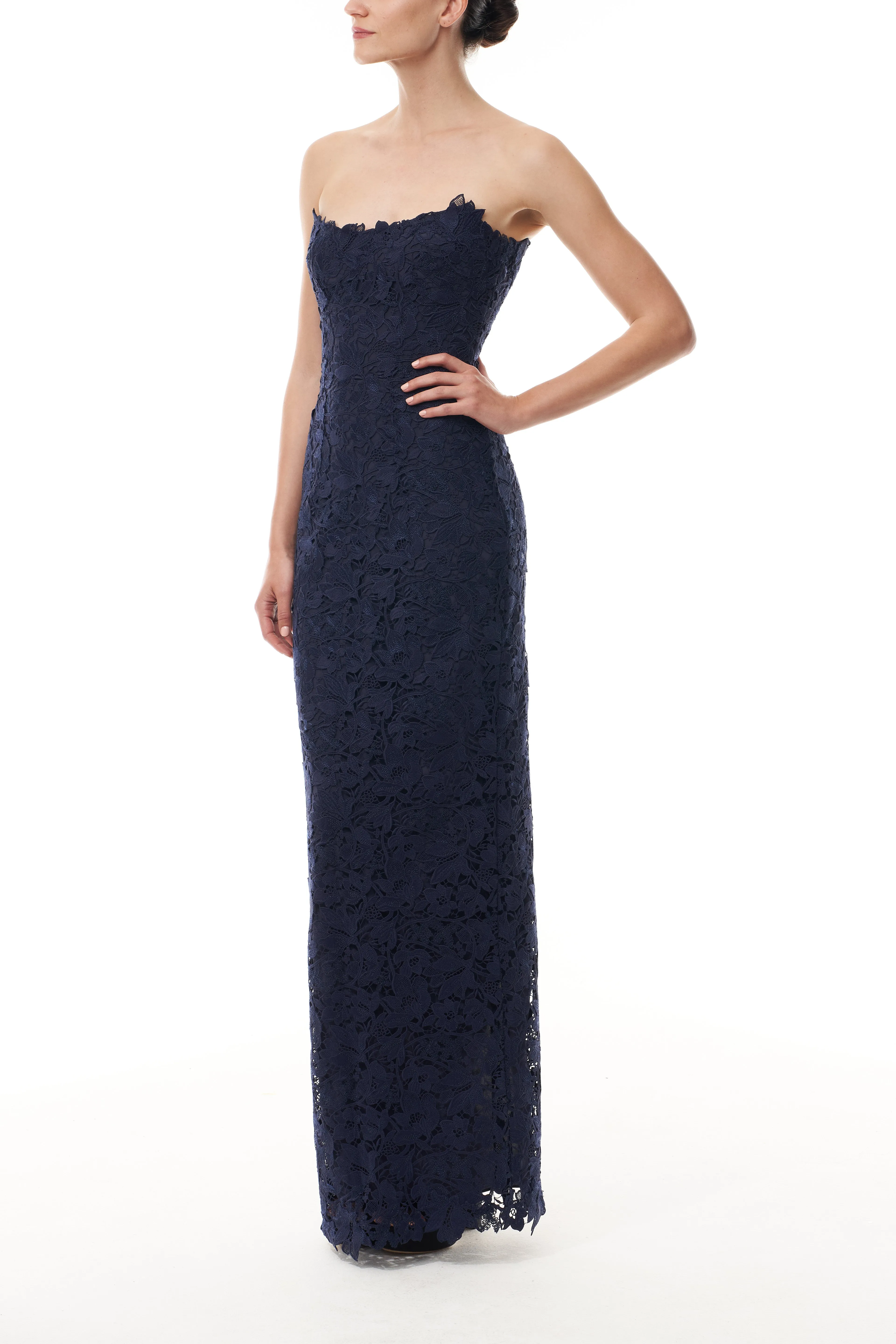 Ocean Lace Column Gown sold by Monique Lhuillier product image thumbnail 5