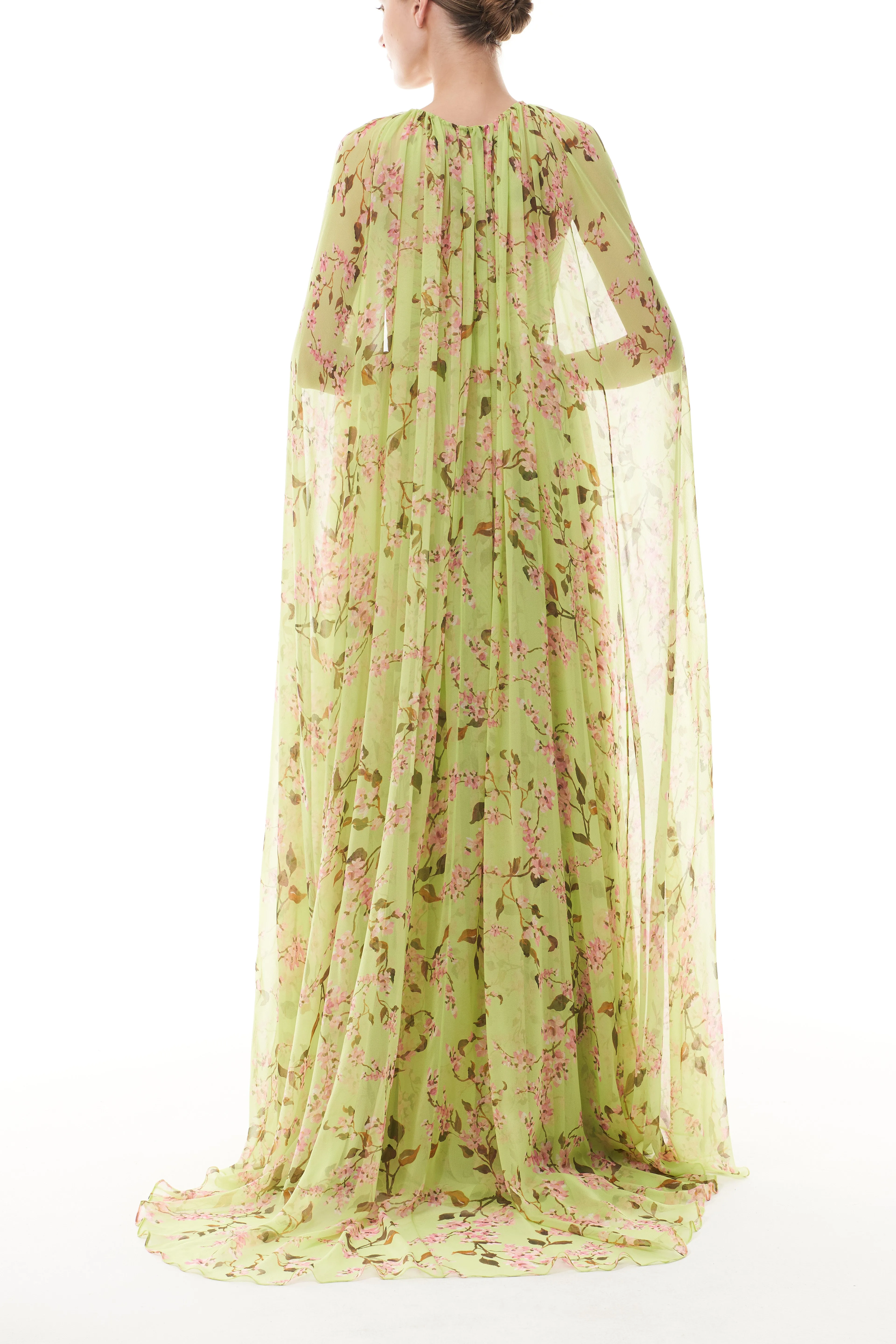 Floor Length Celadon Cape sold by Monique Lhuillier product image thumbnail 5