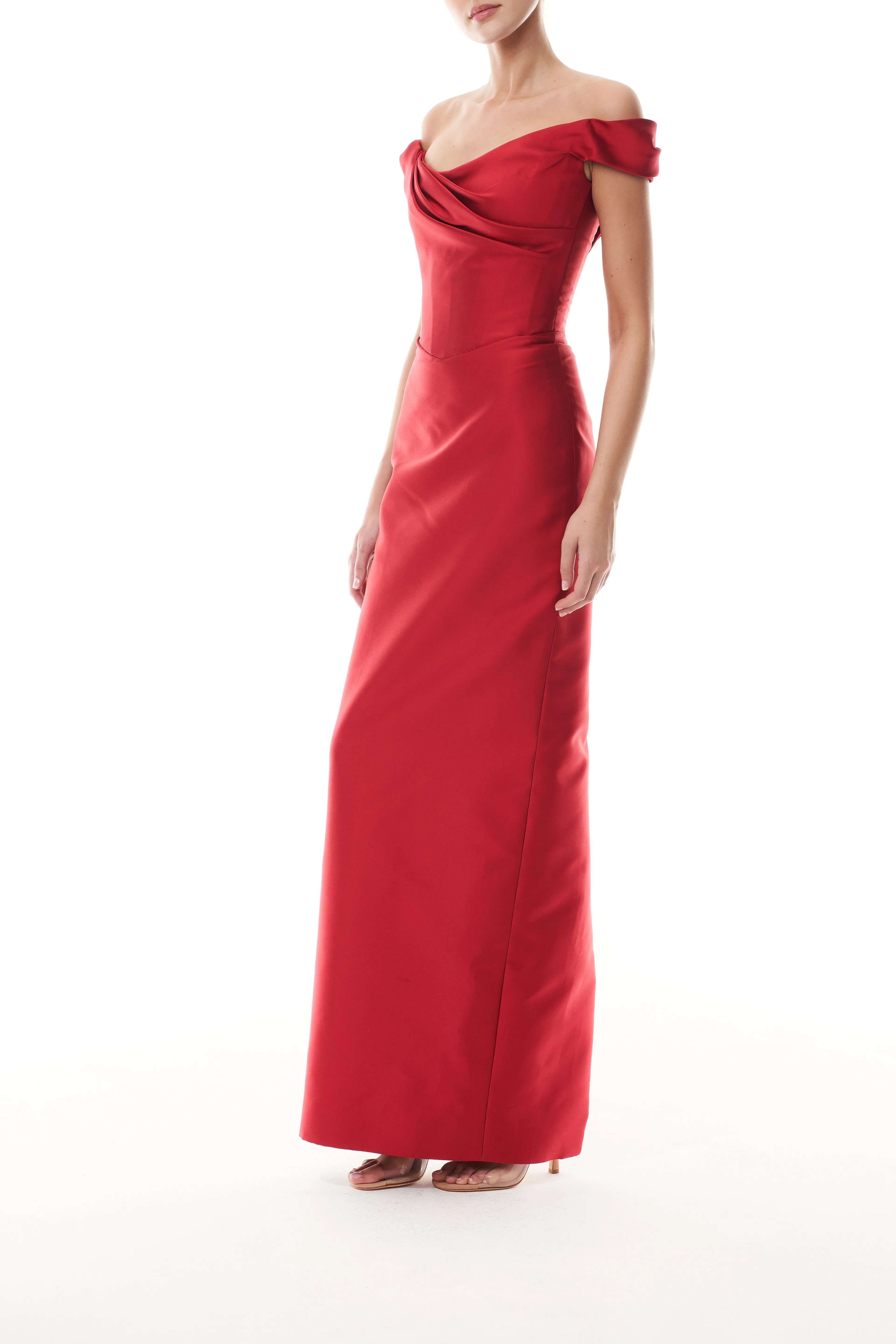 Siren Off-The-Shoulder Column Gown sold by Monique Lhuillier product image thumbnail 3