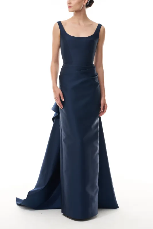 Ocean Mikado Draped Gown sold by Monique Lhuillier