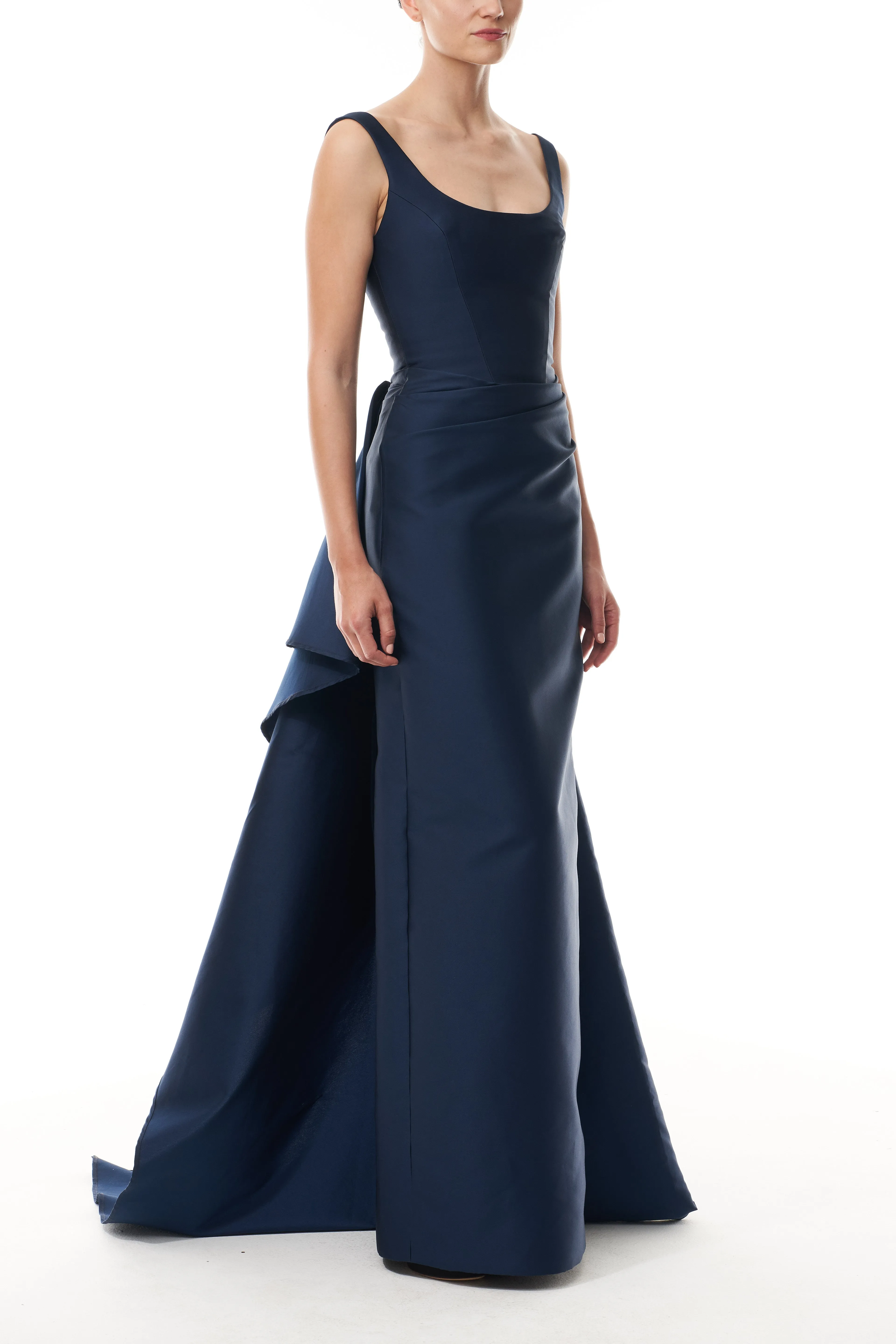 Ocean Mikado Draped Gown sold by Monique Lhuillier product image thumbnail 2