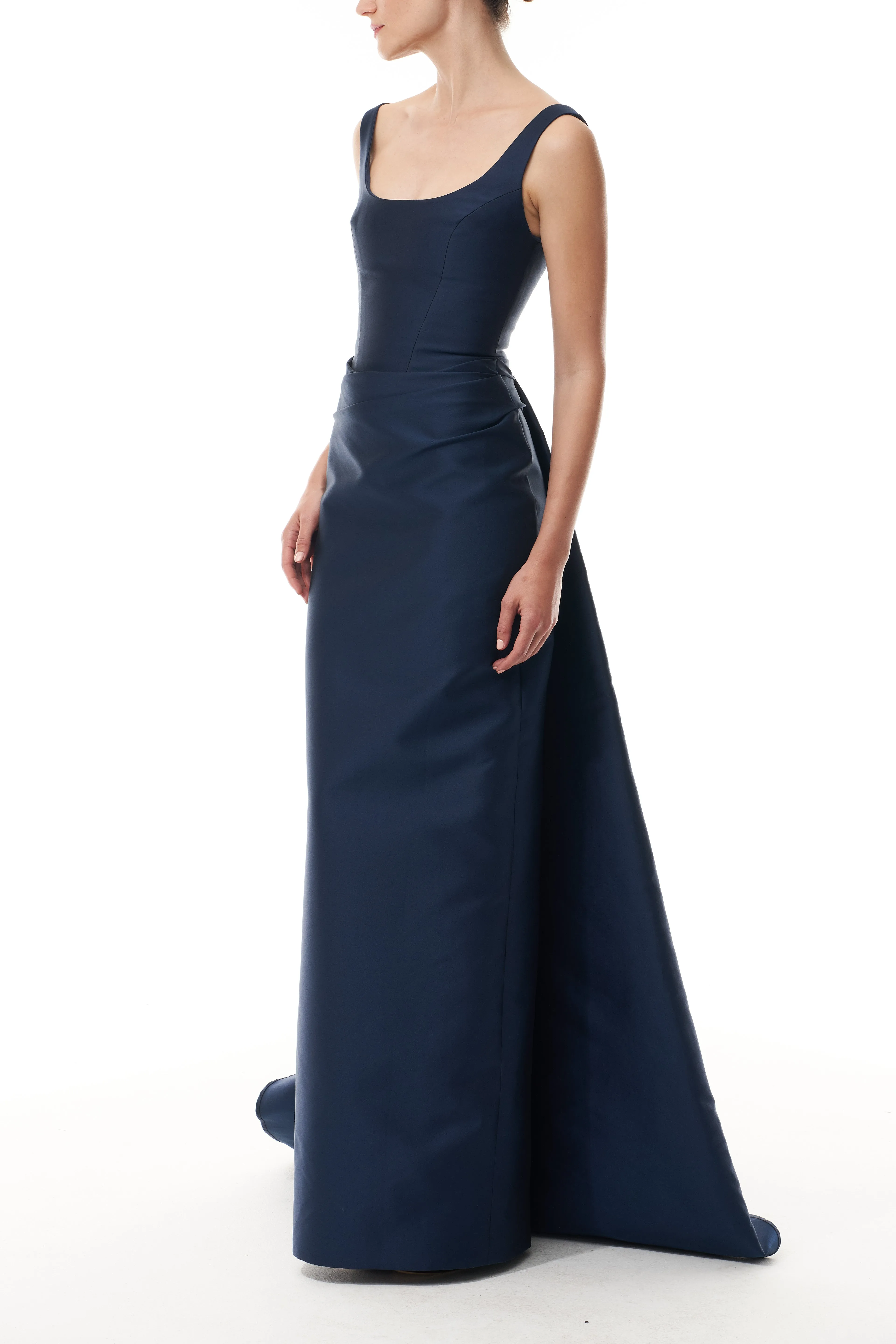 Ocean Mikado Draped Gown sold by Monique Lhuillier product image thumbnail 3