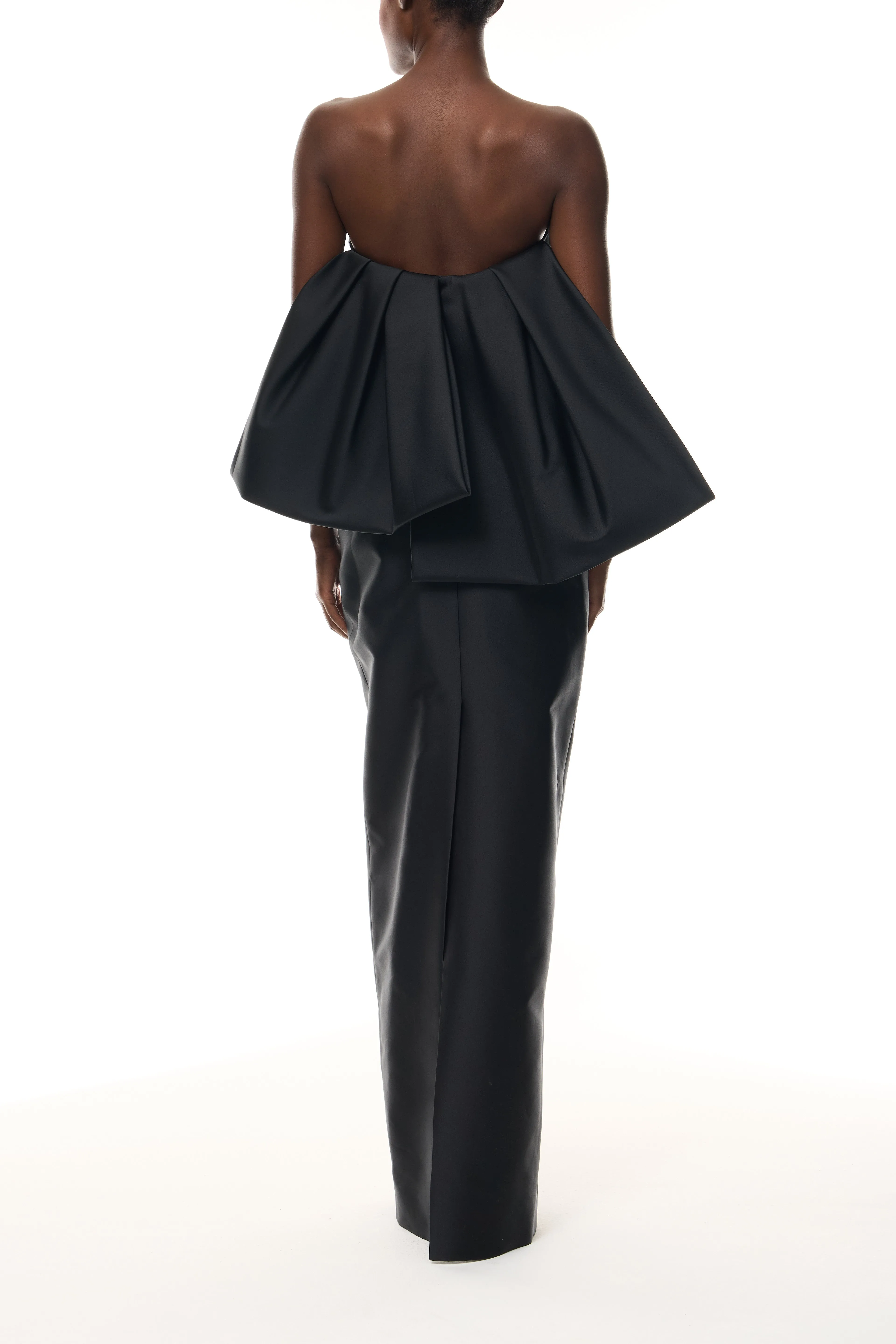 Noir Bow-Draped Column Gown sold by Monique Lhuillier product image thumbnail 2