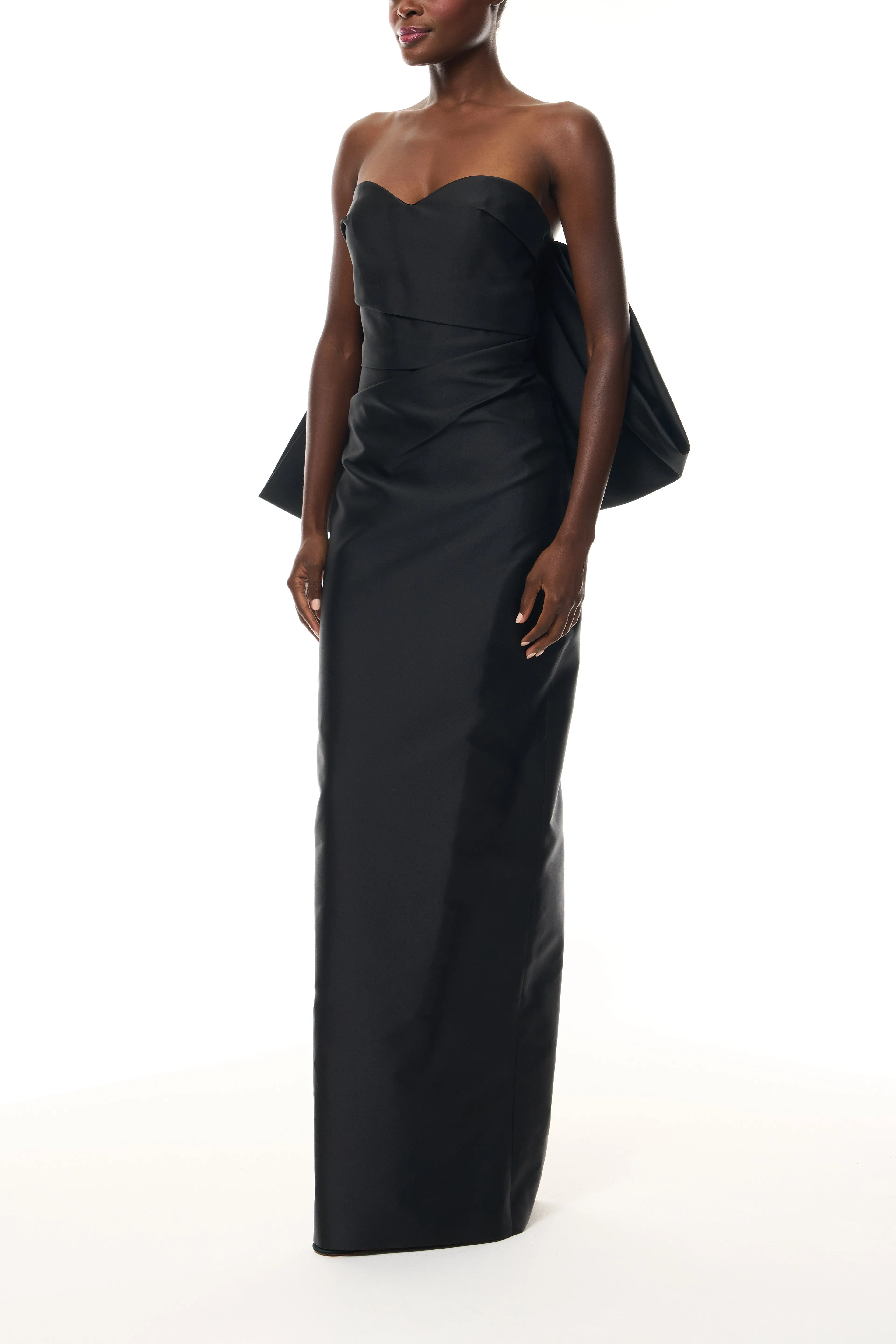Noir Bow-Draped Column Gown sold by Monique Lhuillier product image thumbnail 4