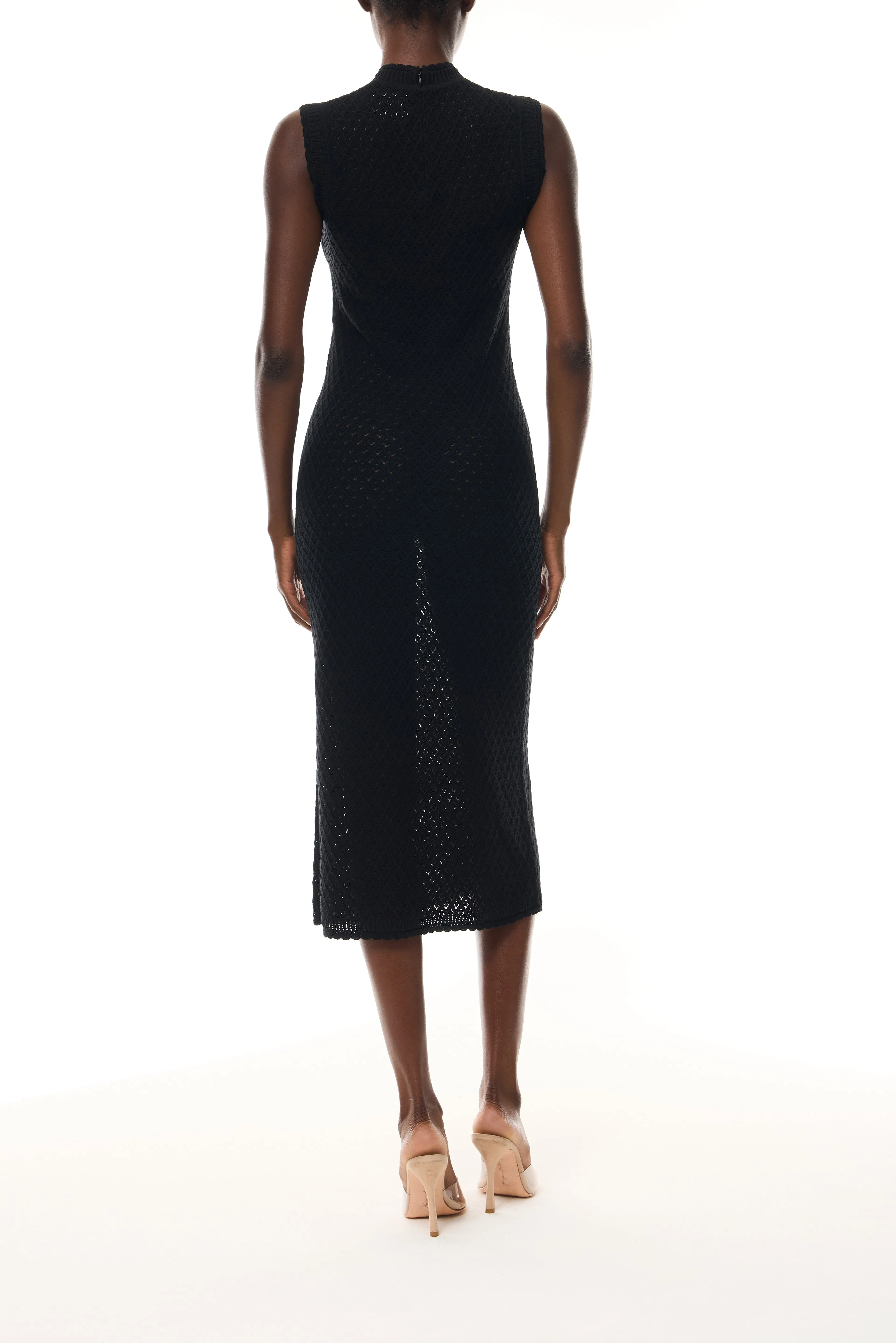 Noir Lace Knit Shift Dress sold by Monique Lhuillier product image thumbnail 5