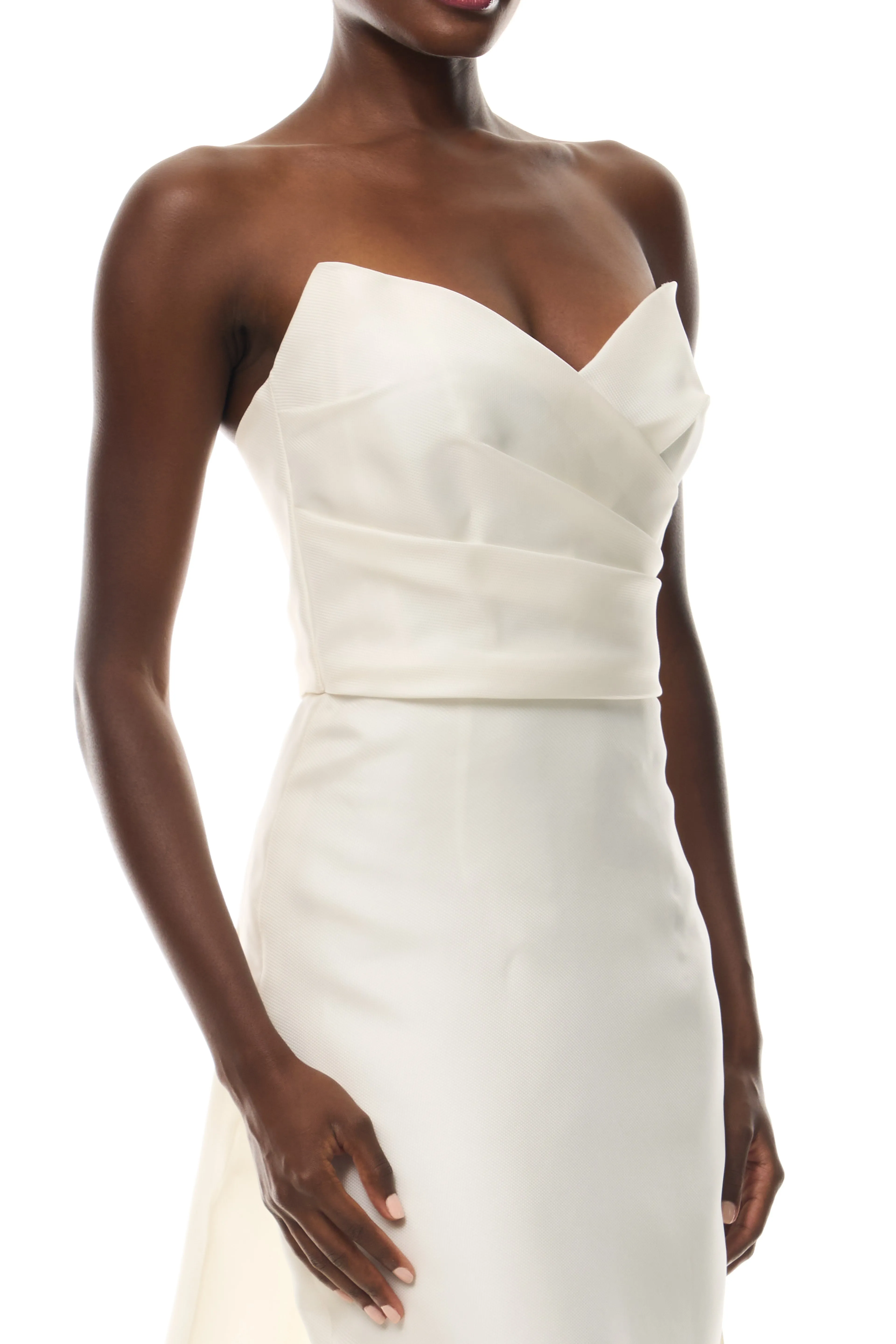 Ivory Draped Column Gown sold by Monique Lhuillier product image thumbnail 2