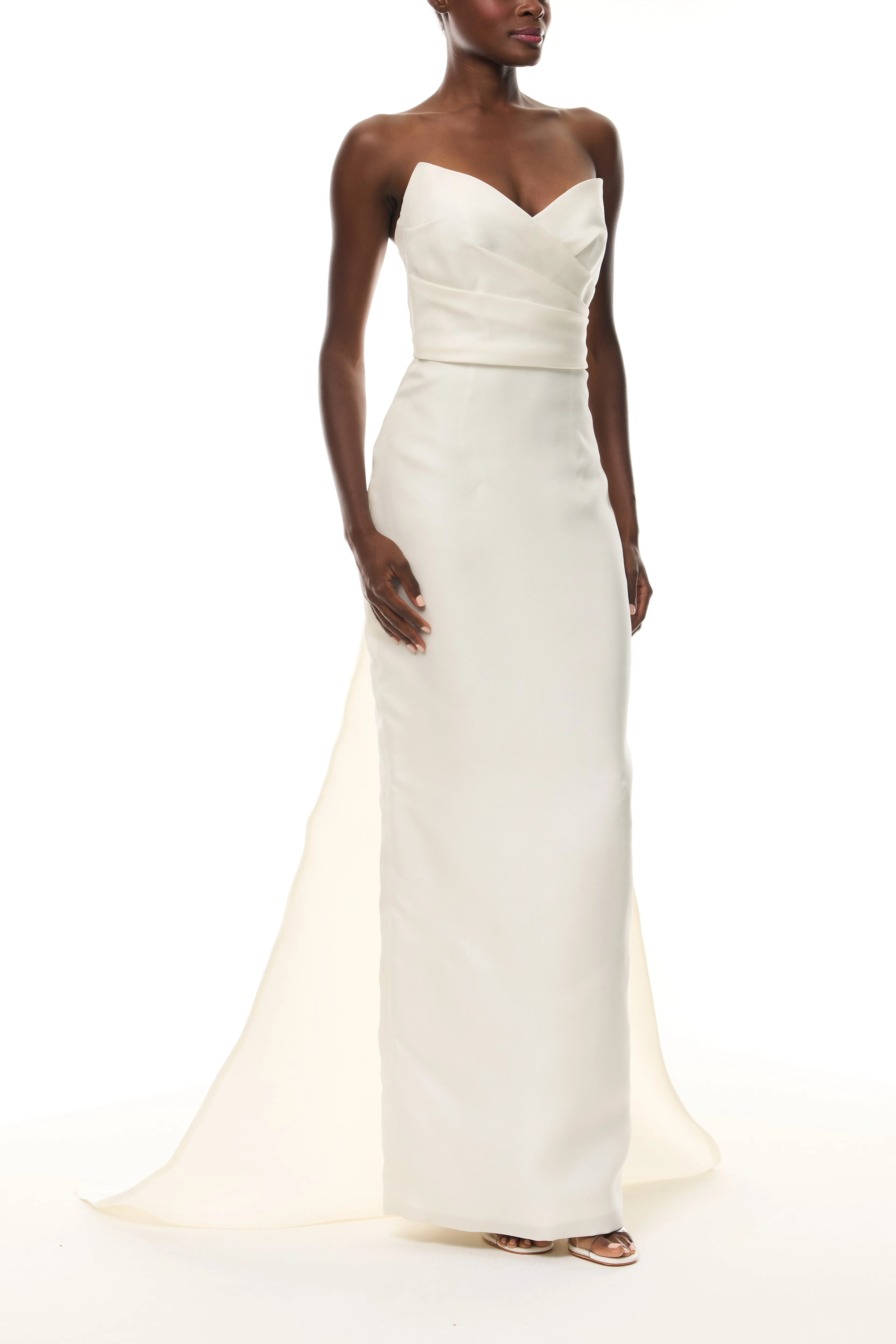 Ivory Draped Column Gown sold by Monique Lhuillier product image thumbnail 3