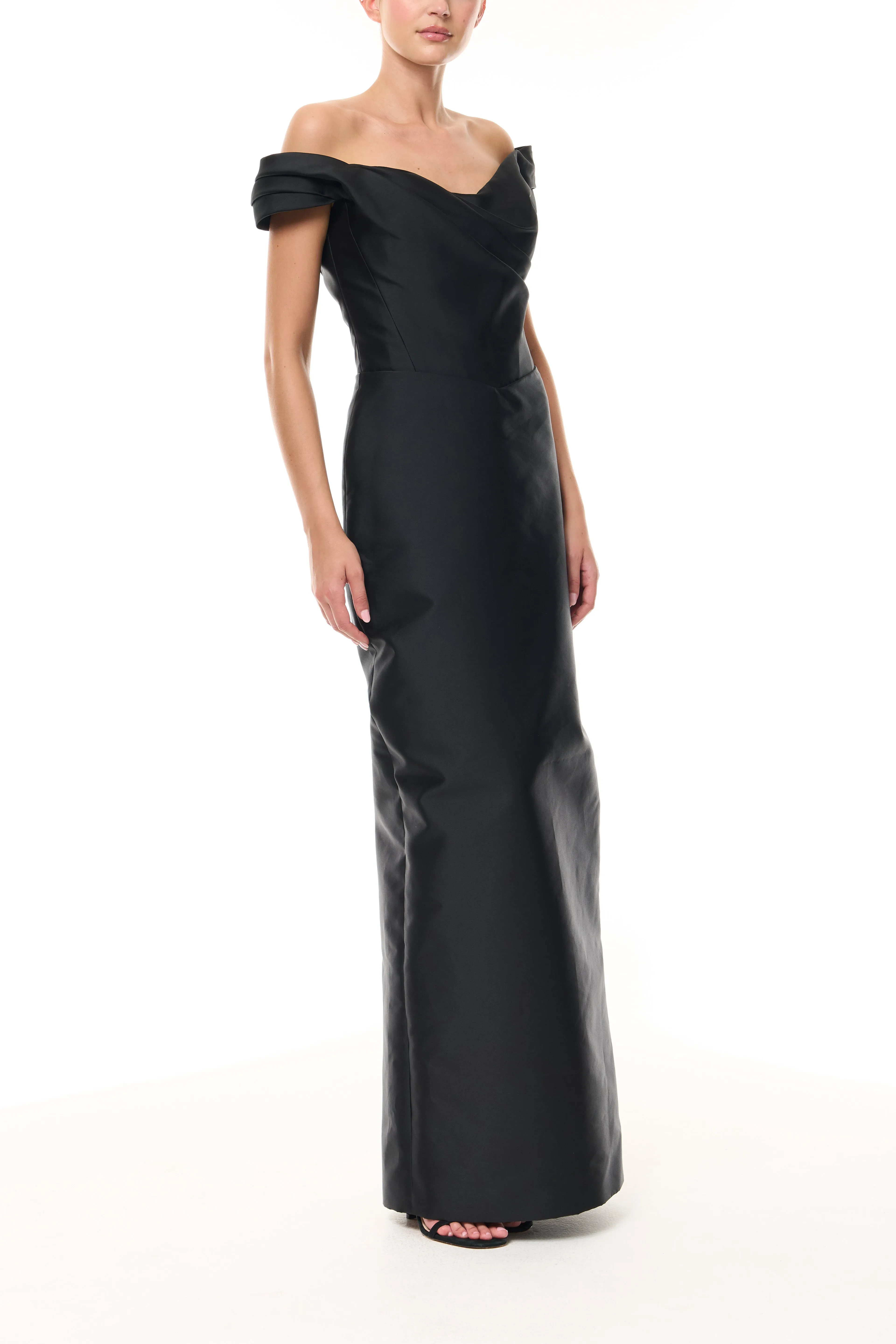 Noir Off-The-Shoulder Column Gown sold by Monique Lhuillier product image thumbnail 3