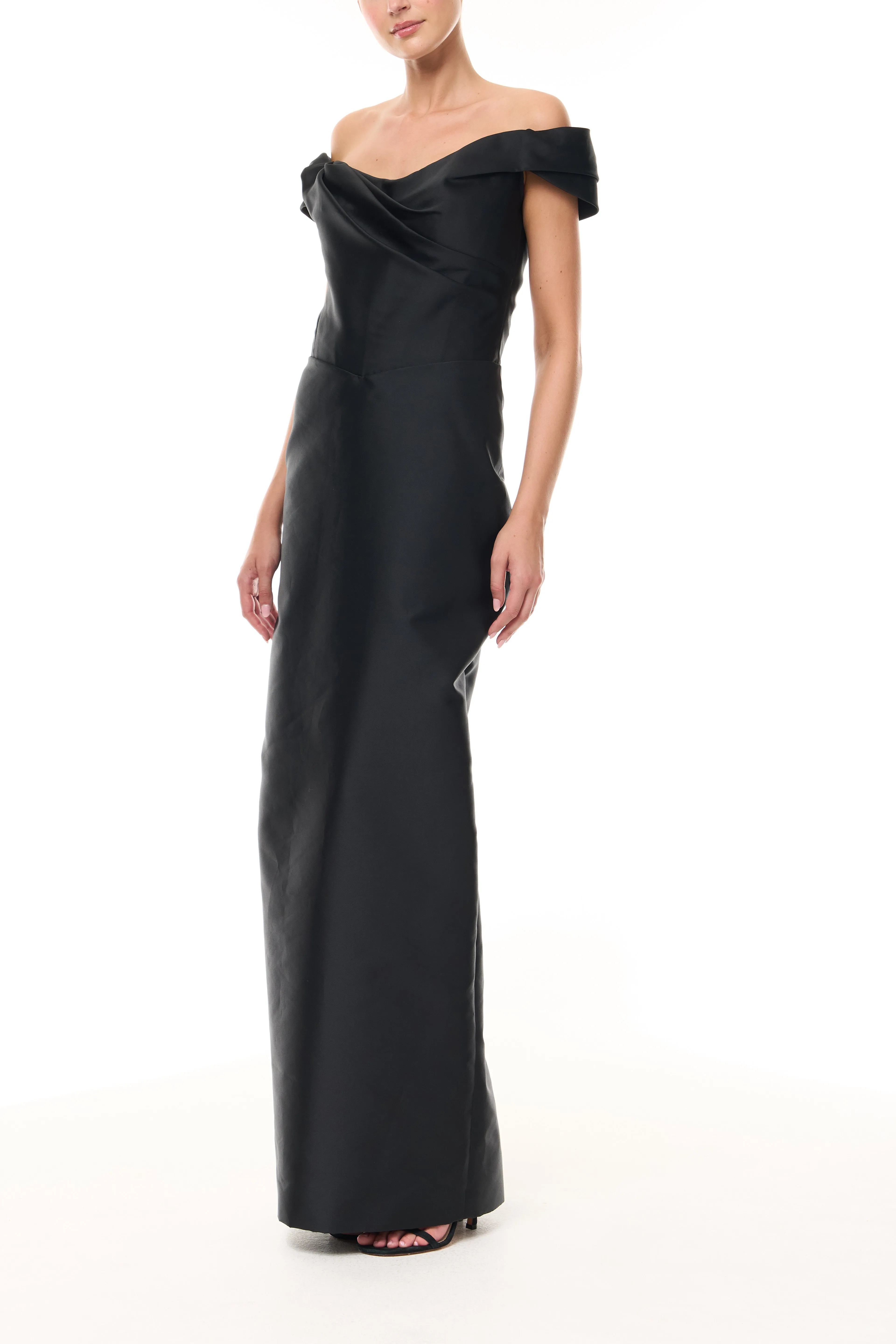 Noir Off-The-Shoulder Column Gown sold by Monique Lhuillier product image thumbnail 2