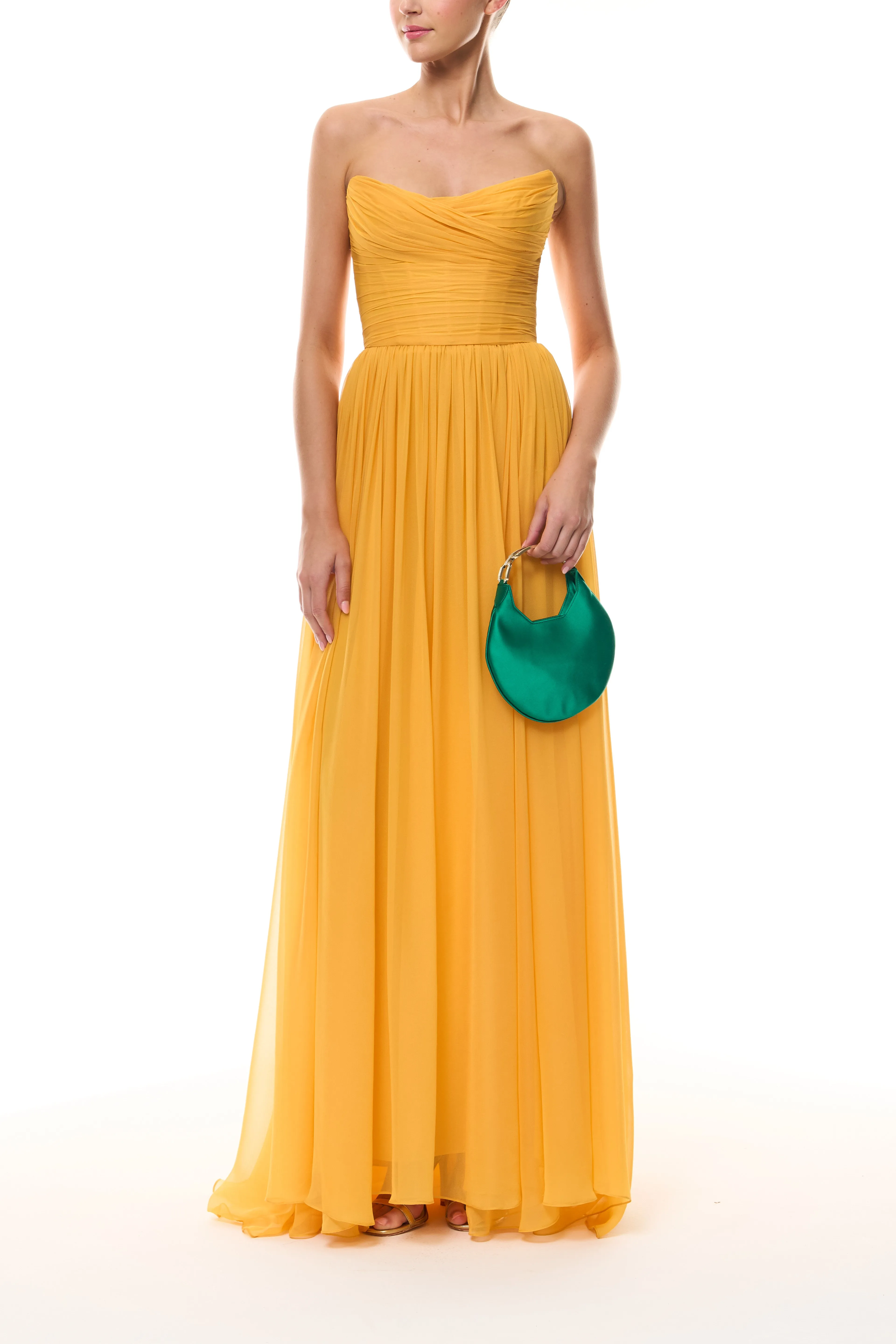 Mango Chiffon Strapless Gown sold by Monique Lhuillier