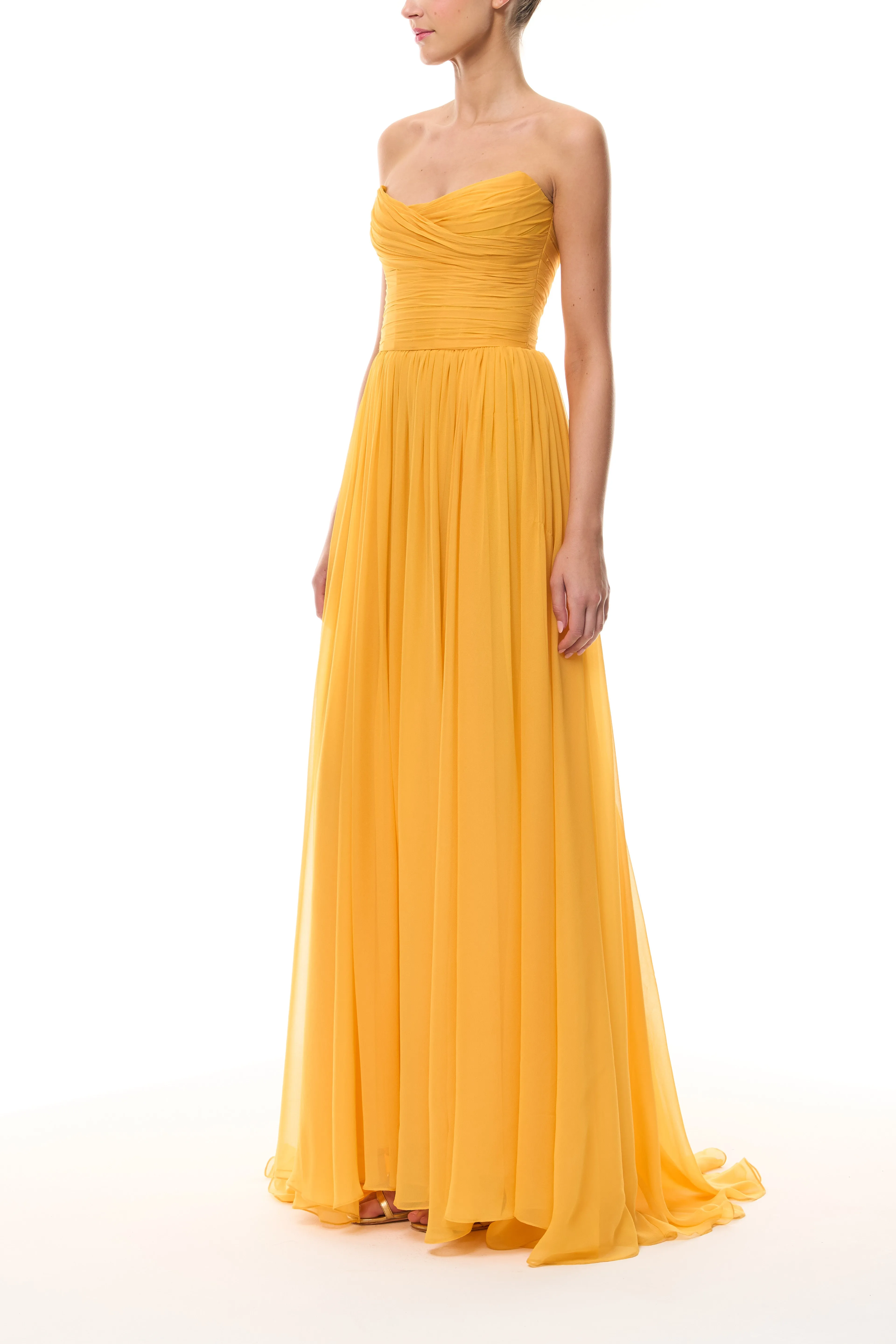 Mango Chiffon Strapless Gown sold by Monique Lhuillier product image thumbnail 4