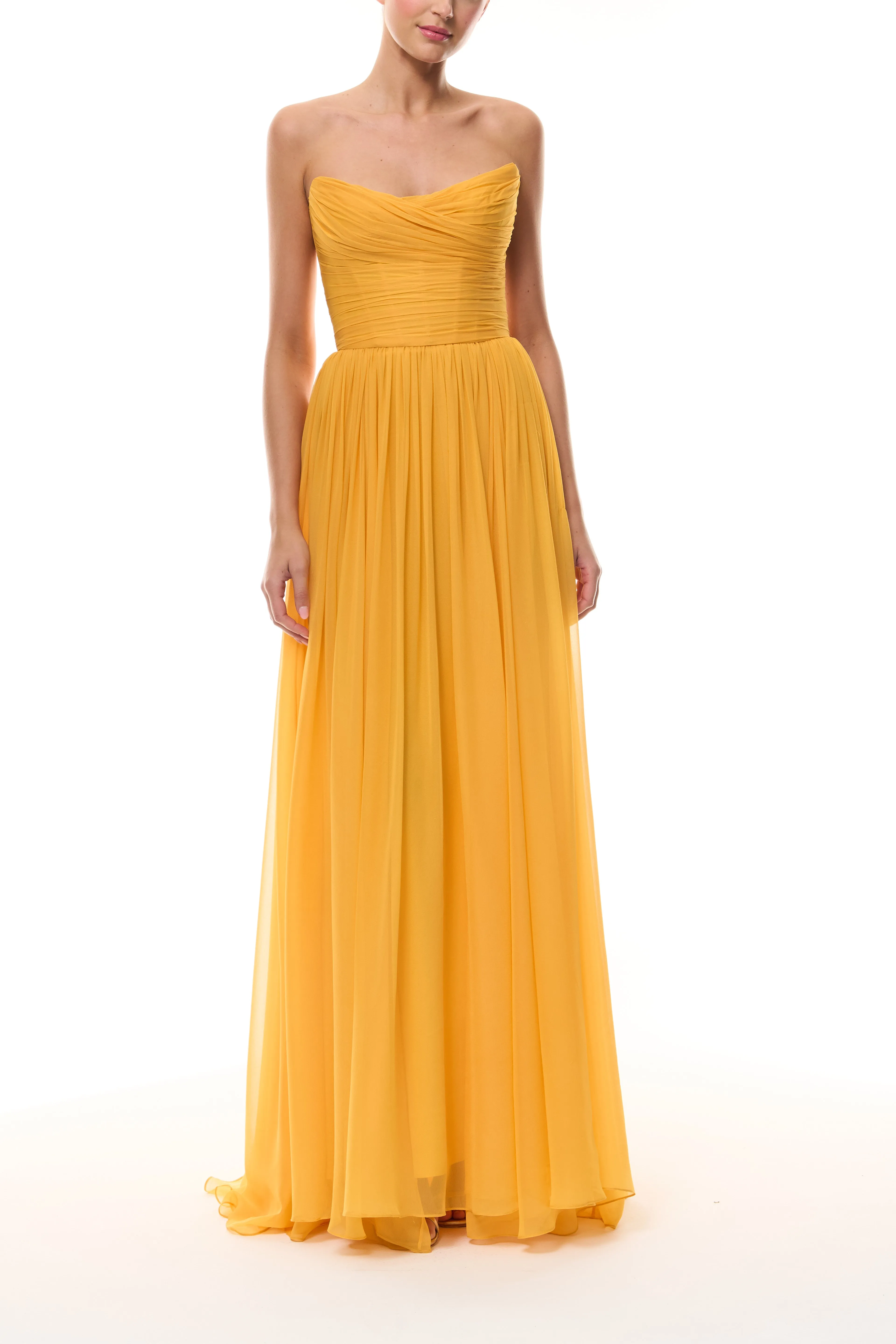 Mango Chiffon Strapless Gown sold by Monique Lhuillier product image thumbnail 5
