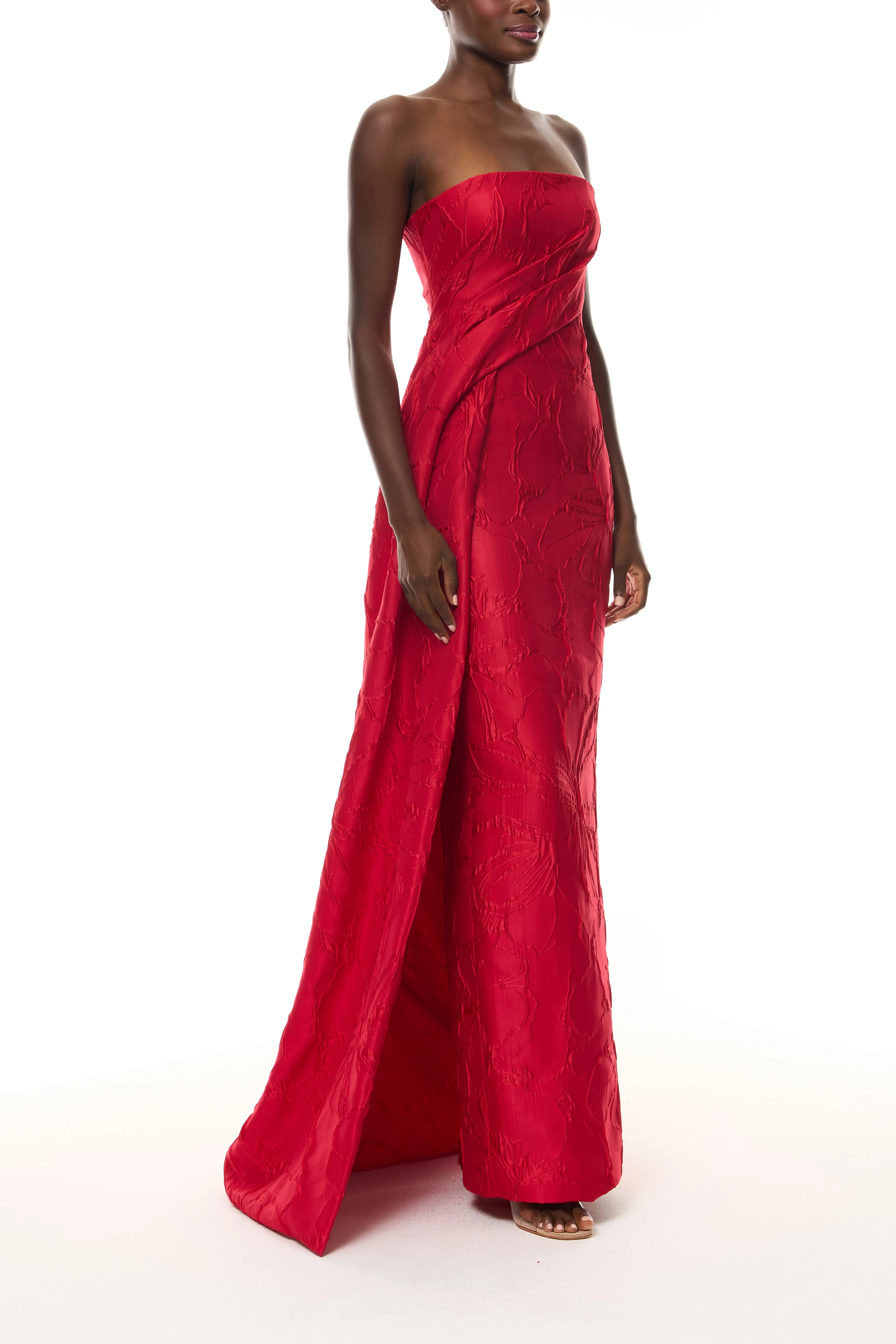 Poppy Jacquard Column Gown sold by Monique Lhuillier product image thumbnail 4