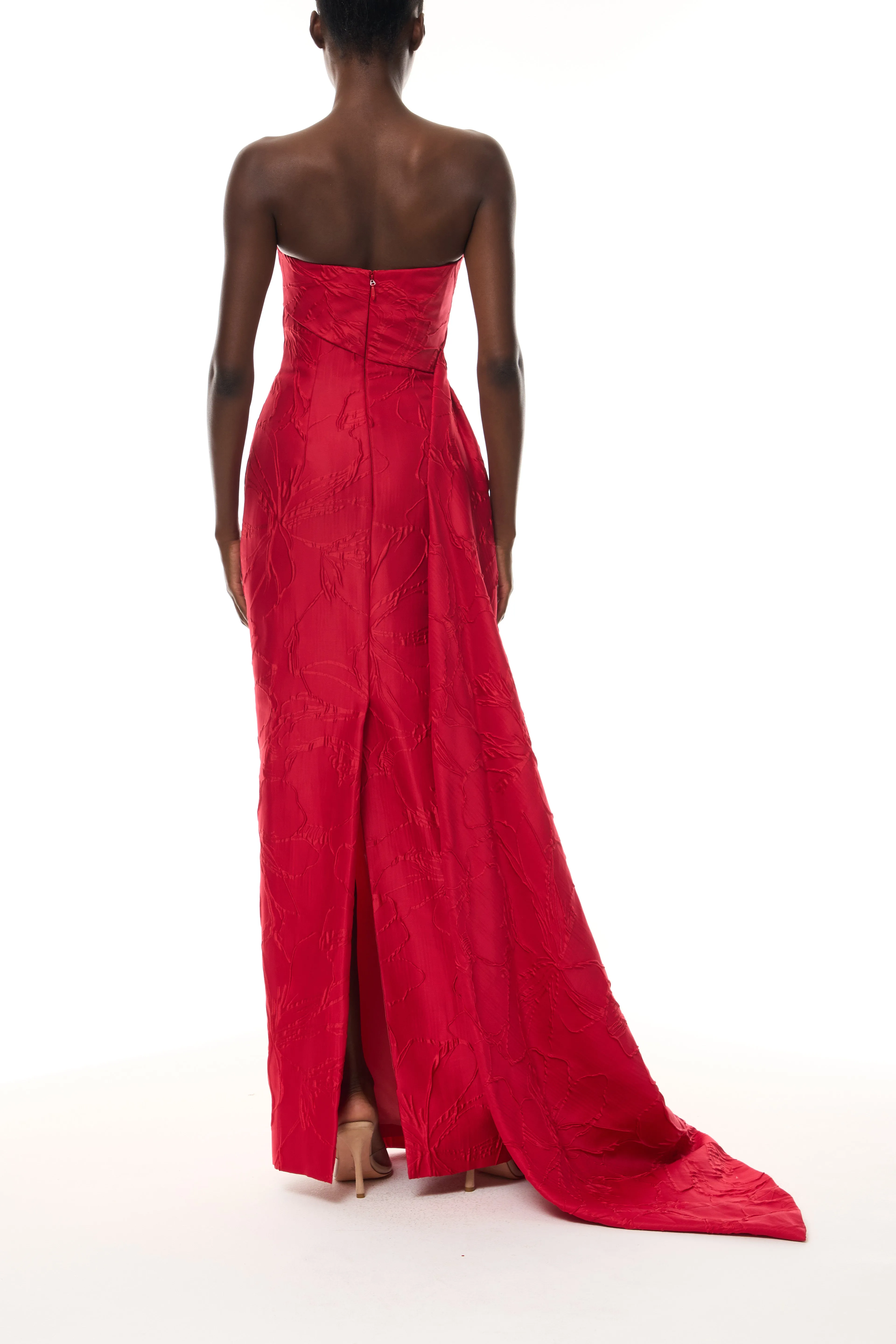 Poppy Jacquard Column Gown sold by Monique Lhuillier product image thumbnail 5