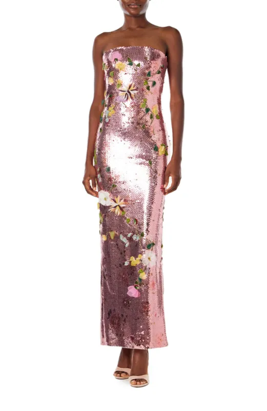 Strapless Embroidered Sequin Gown sold by Monique Lhuillier