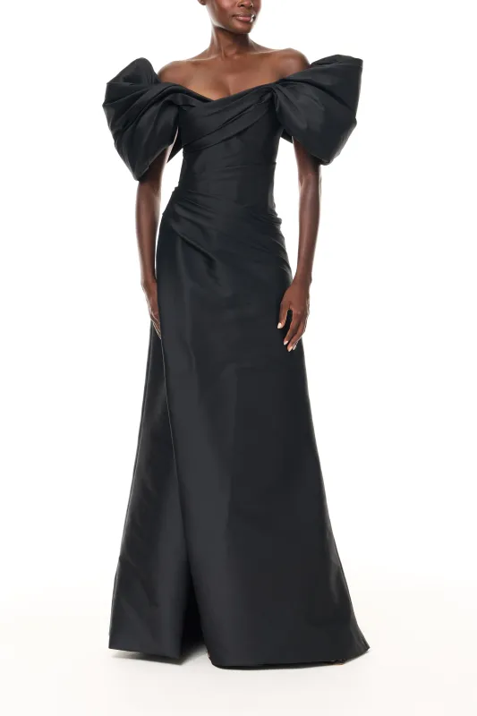 Off the Shoulder Draped Gown sold by Monique Lhuillier
