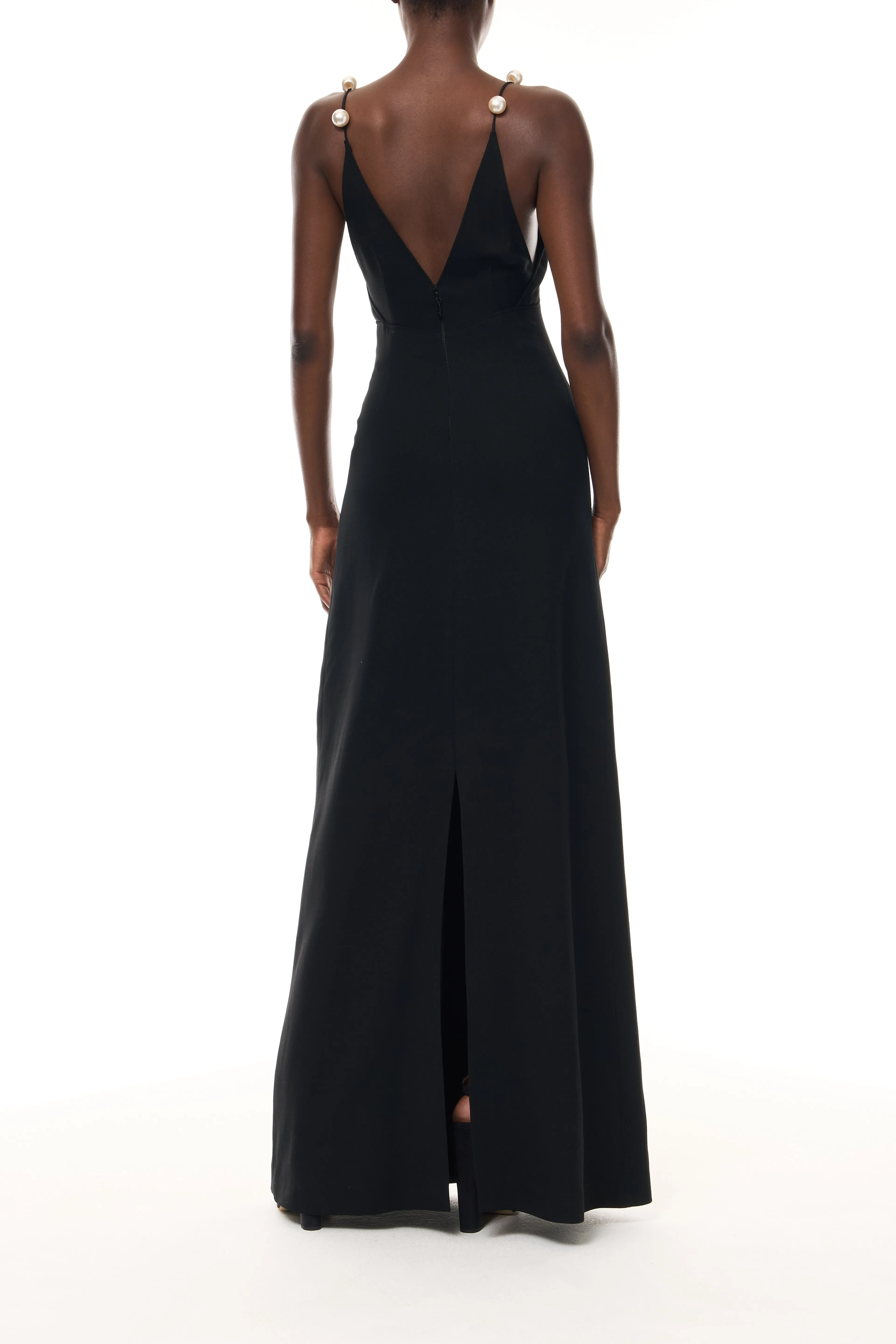 Pearl Strap Noir A-Line Gown sold by Monique Lhuillier product image thumbnail 5