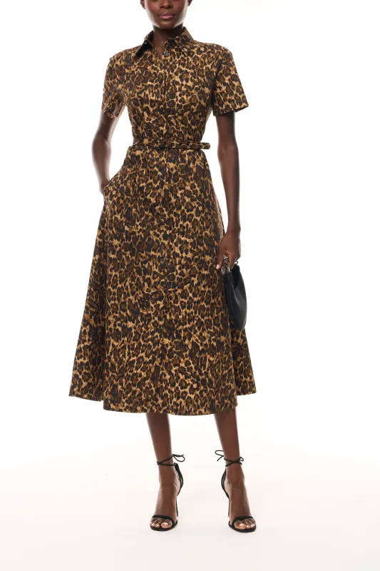 Leopard Poplin Shirt Dress sold by Monique Lhuillier