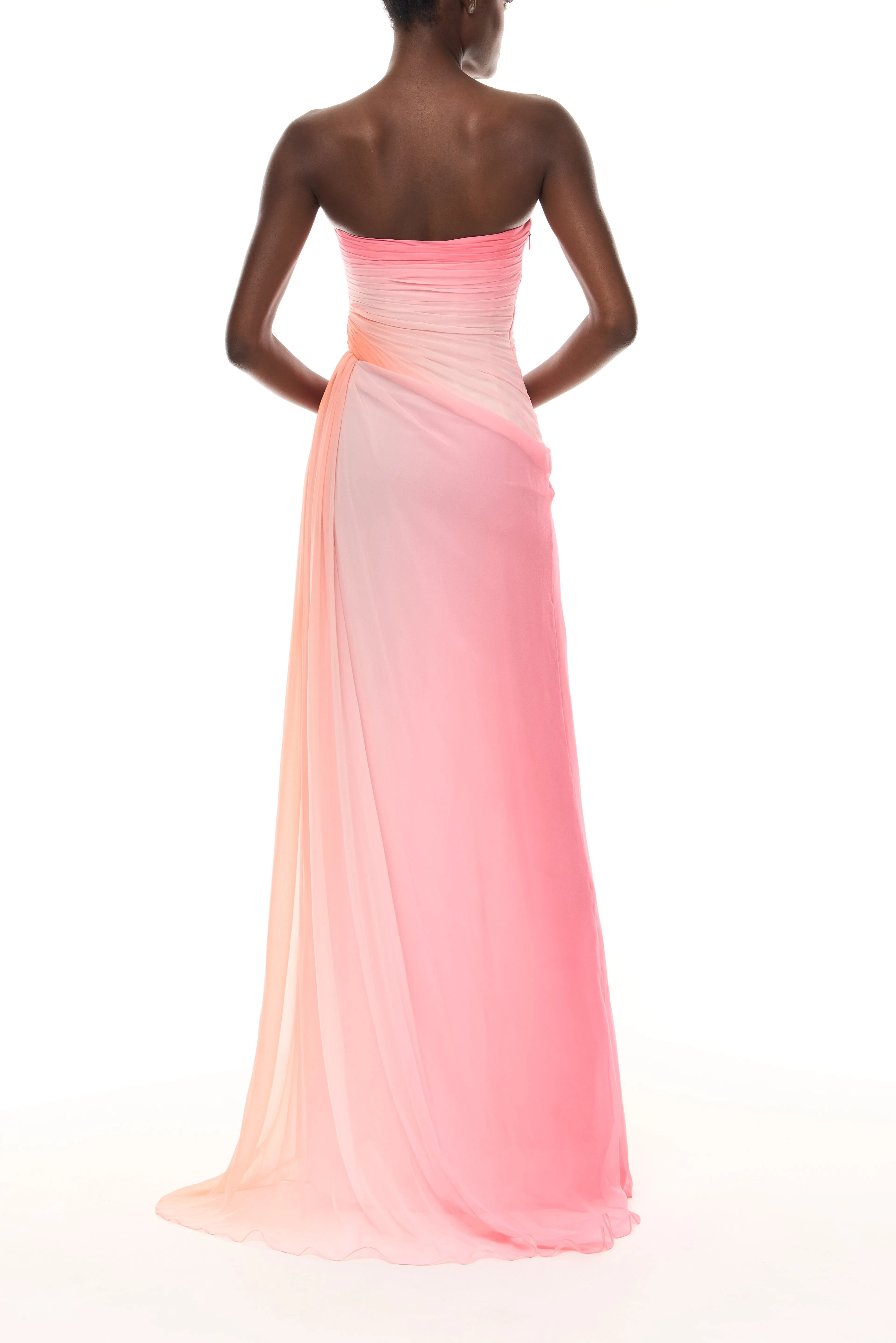 Ombre Chiffon Strapless Gown sold by Monique Lhuillier product image thumbnail 5