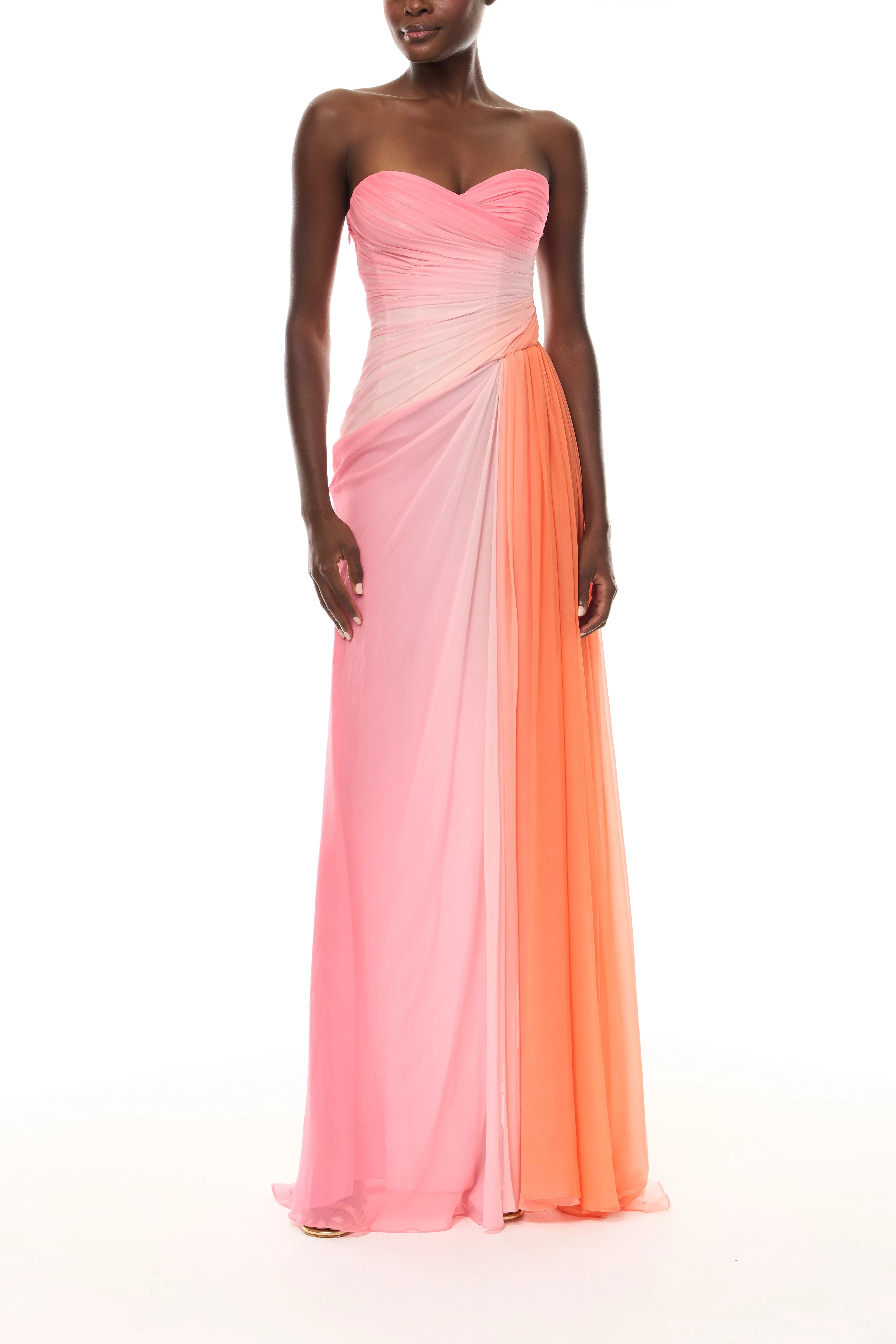 Ombre Chiffon Strapless Gown sold by Monique Lhuillier