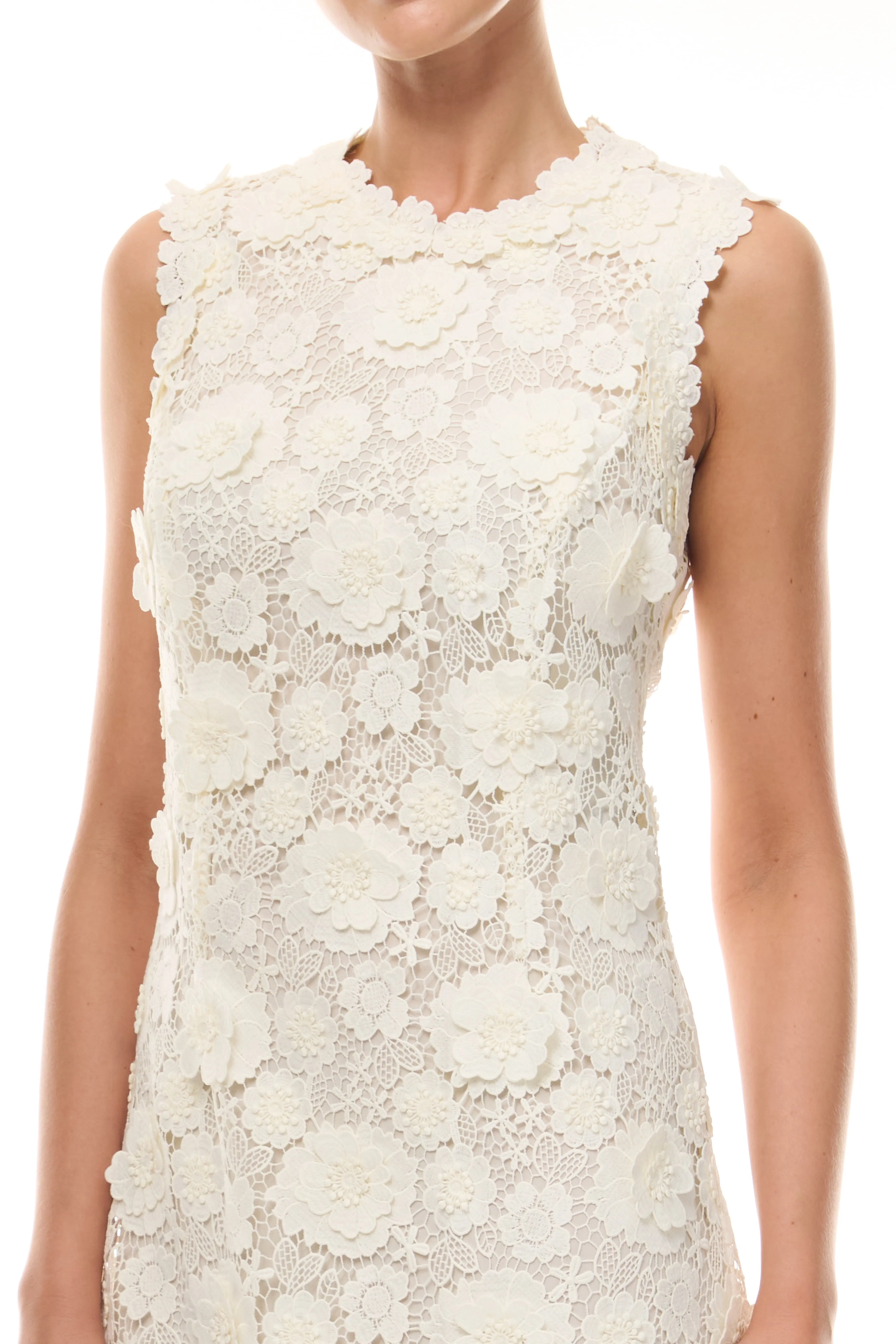 Ivory Lace Shift Dress sold by Monique Lhuillier product image thumbnail 2