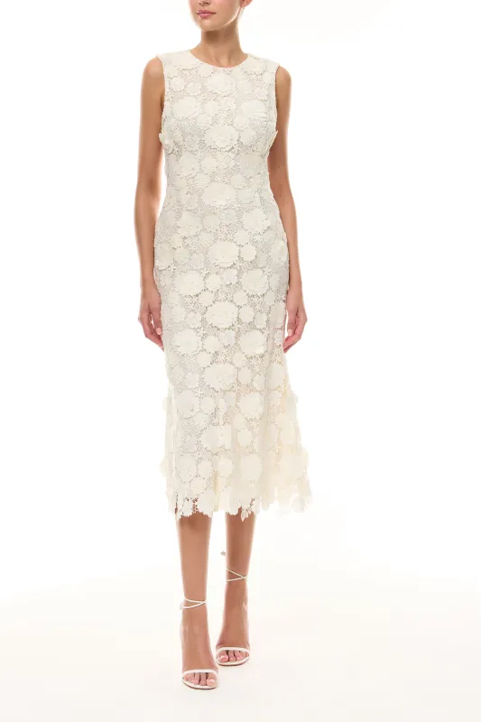 Floral Lace Sleeveless Dress sold by Monique Lhuillier
