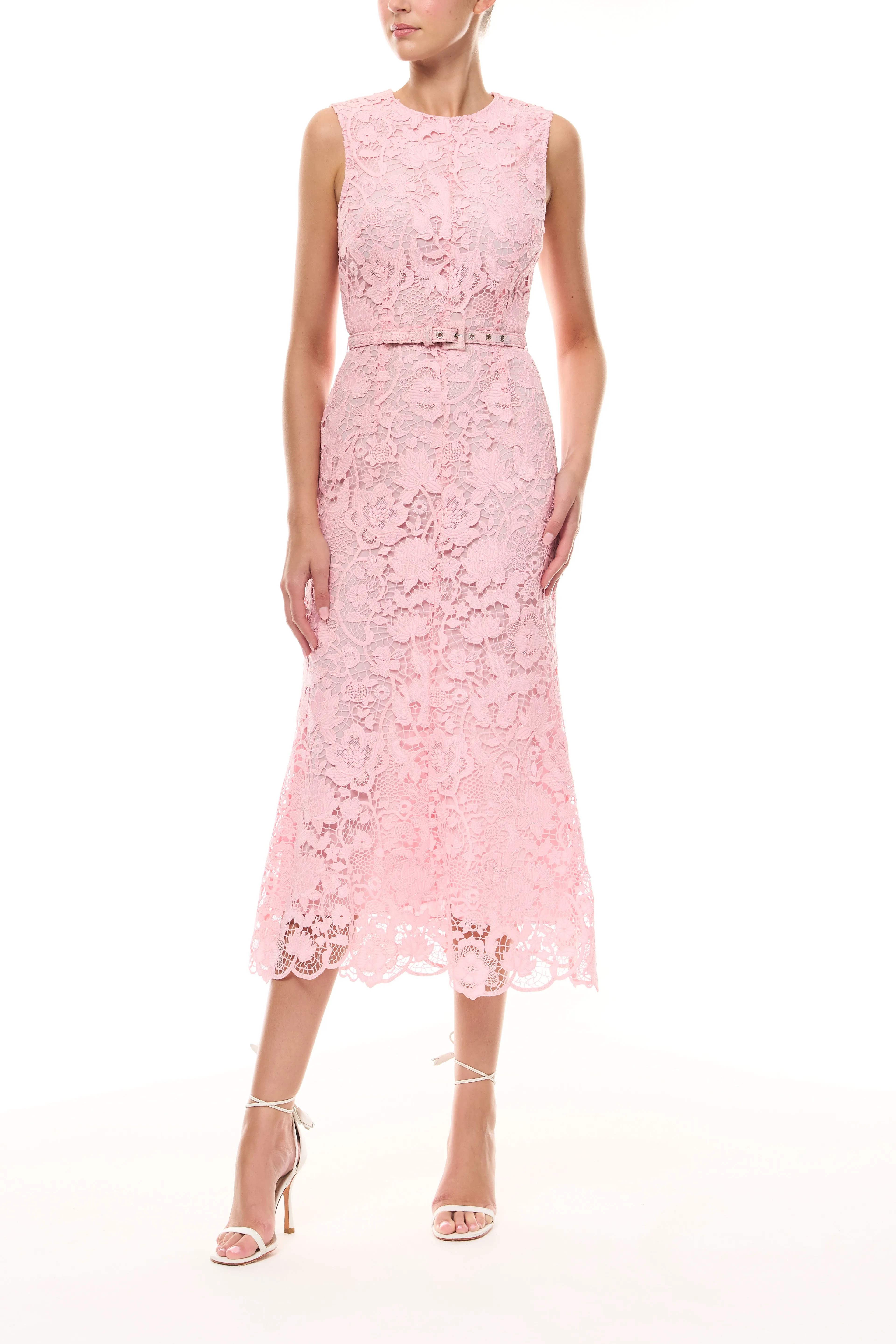 Carnation Lace Midi Dress sold by Monique Lhuillier