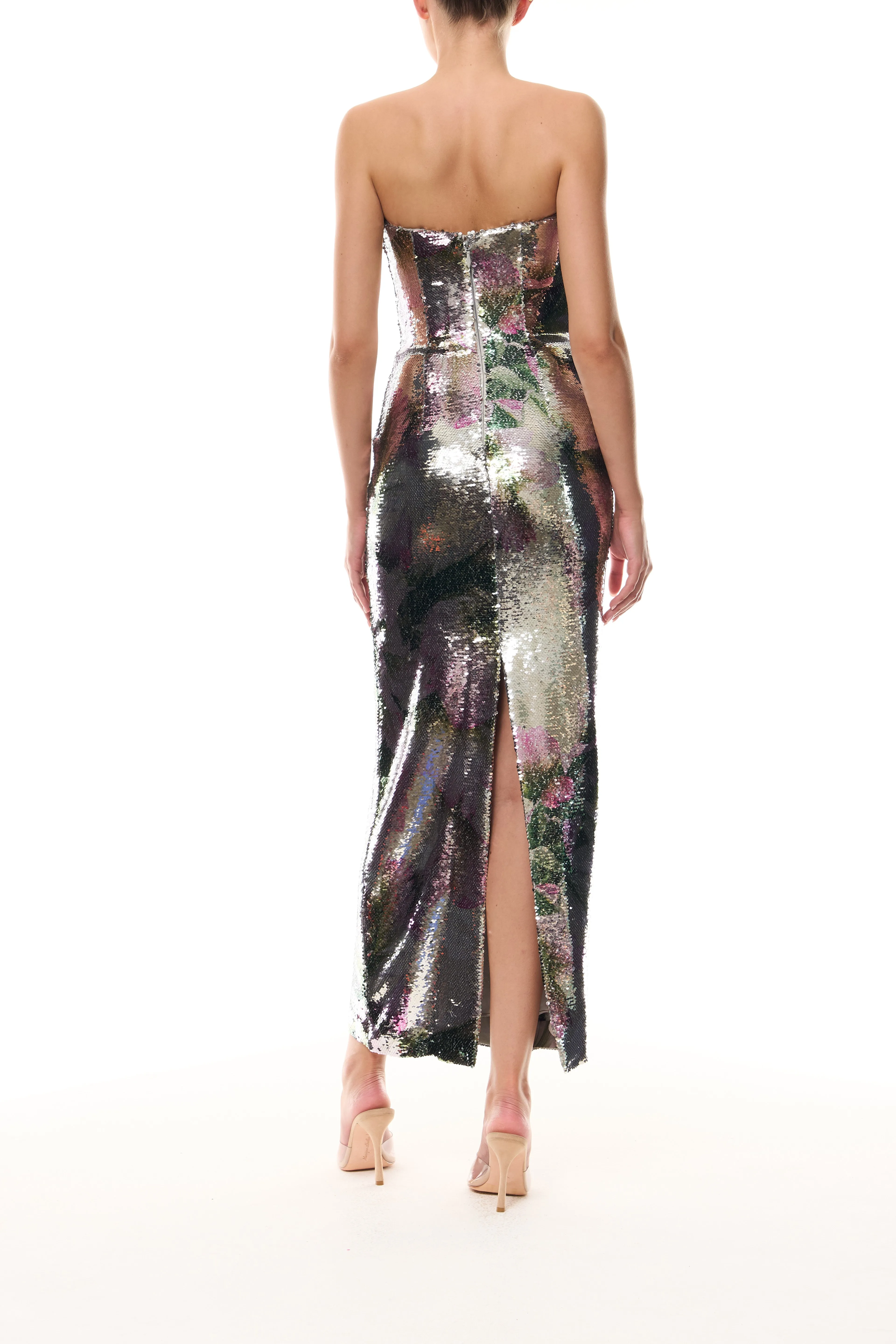 Silver Tulip Sequin Gown sold by Monique Lhuillier product image thumbnail 5