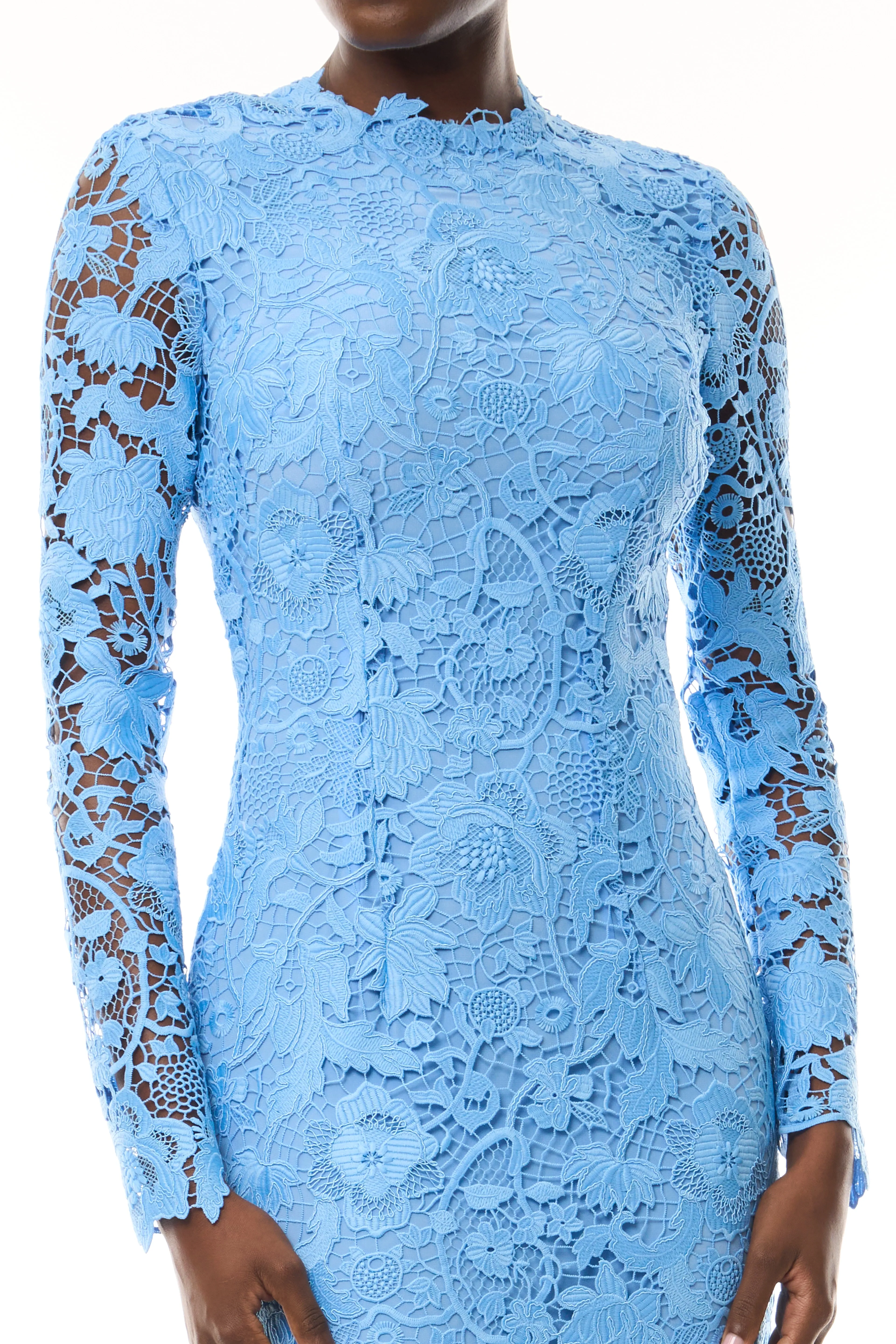 Bluebelle Lace Long Sleeve Dress sold by Monique Lhuillier product image thumbnail 2