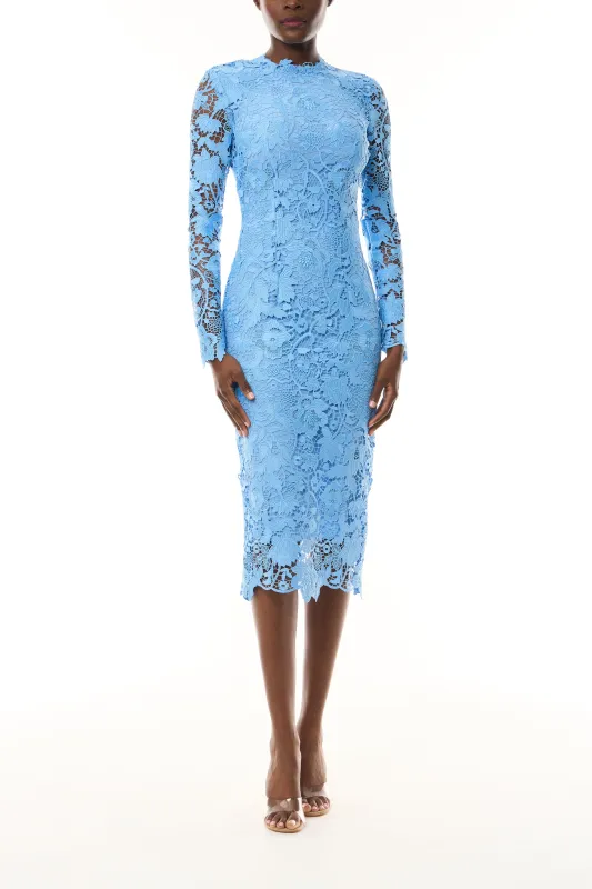 Bluebelle Lace Long Sleeve Dress made by Monique Lhuillier