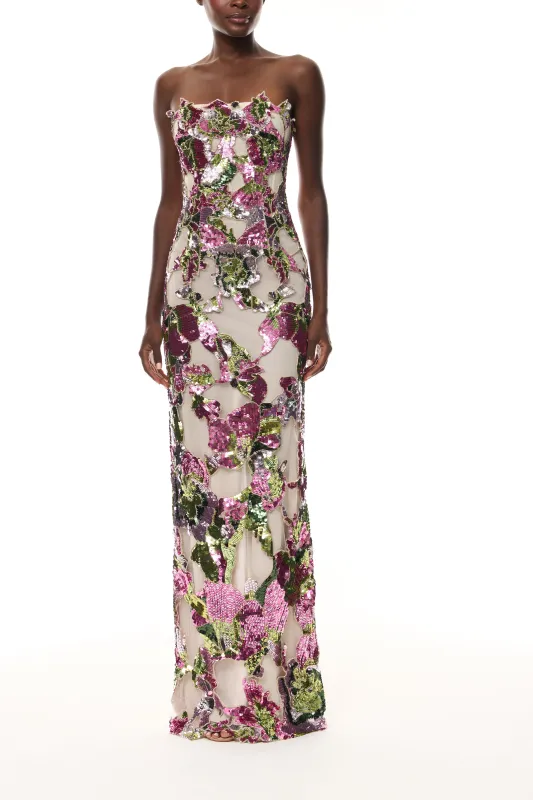 Tulip Sequin Column Gown made by Monique Lhuillier
