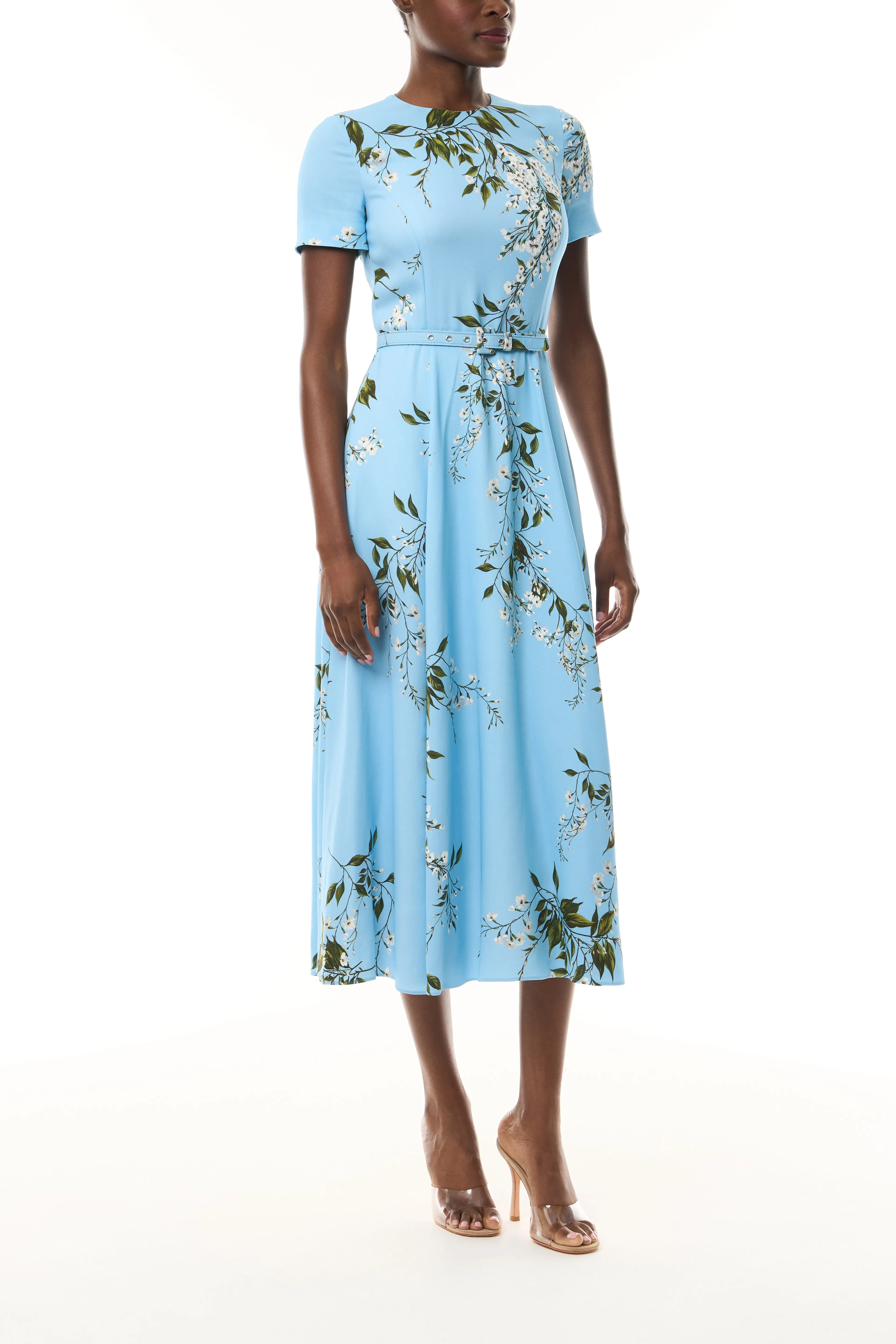 Short Sleeve Floral Dress sold by Monique Lhuillier product image thumbnail 4