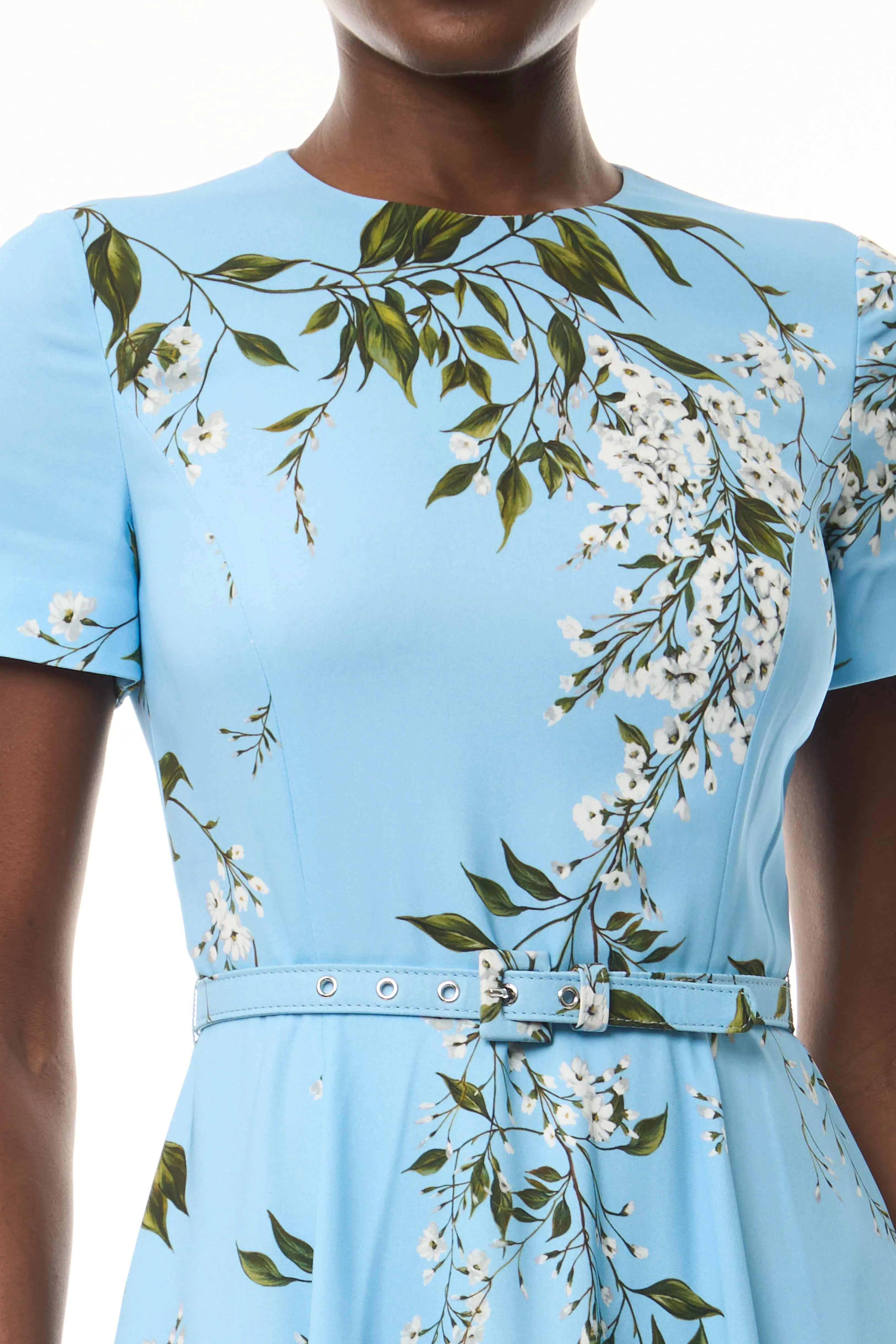 Short Sleeve Floral Dress sold by Monique Lhuillier product image thumbnail 2