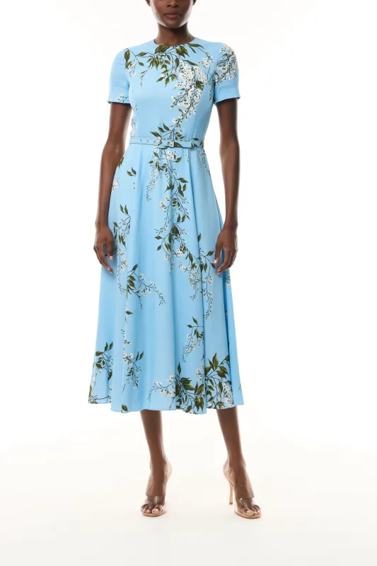 Short Sleeve Floral Dress made by Monique Lhuillier