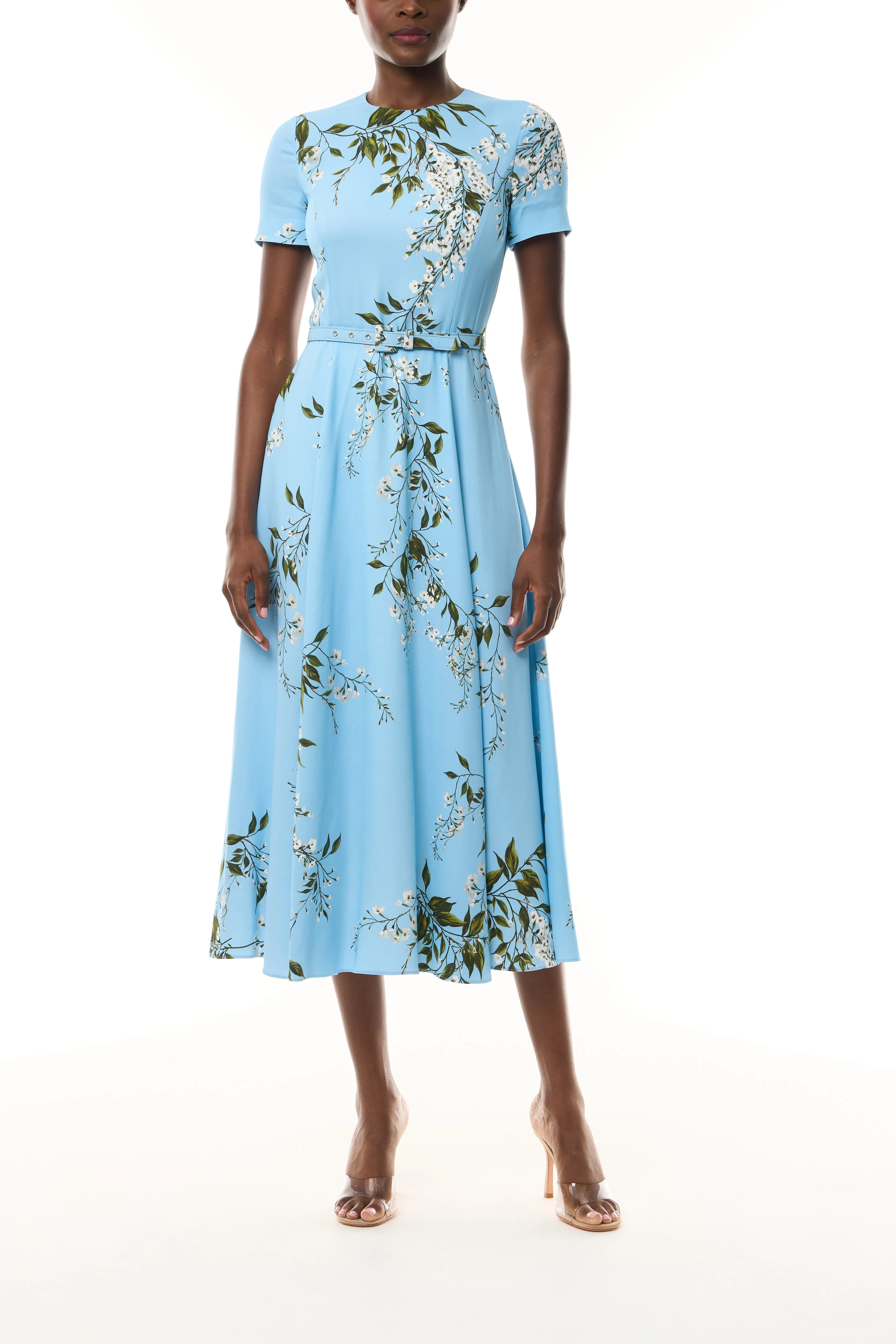 Short Sleeve Floral Dress sold by Monique Lhuillier