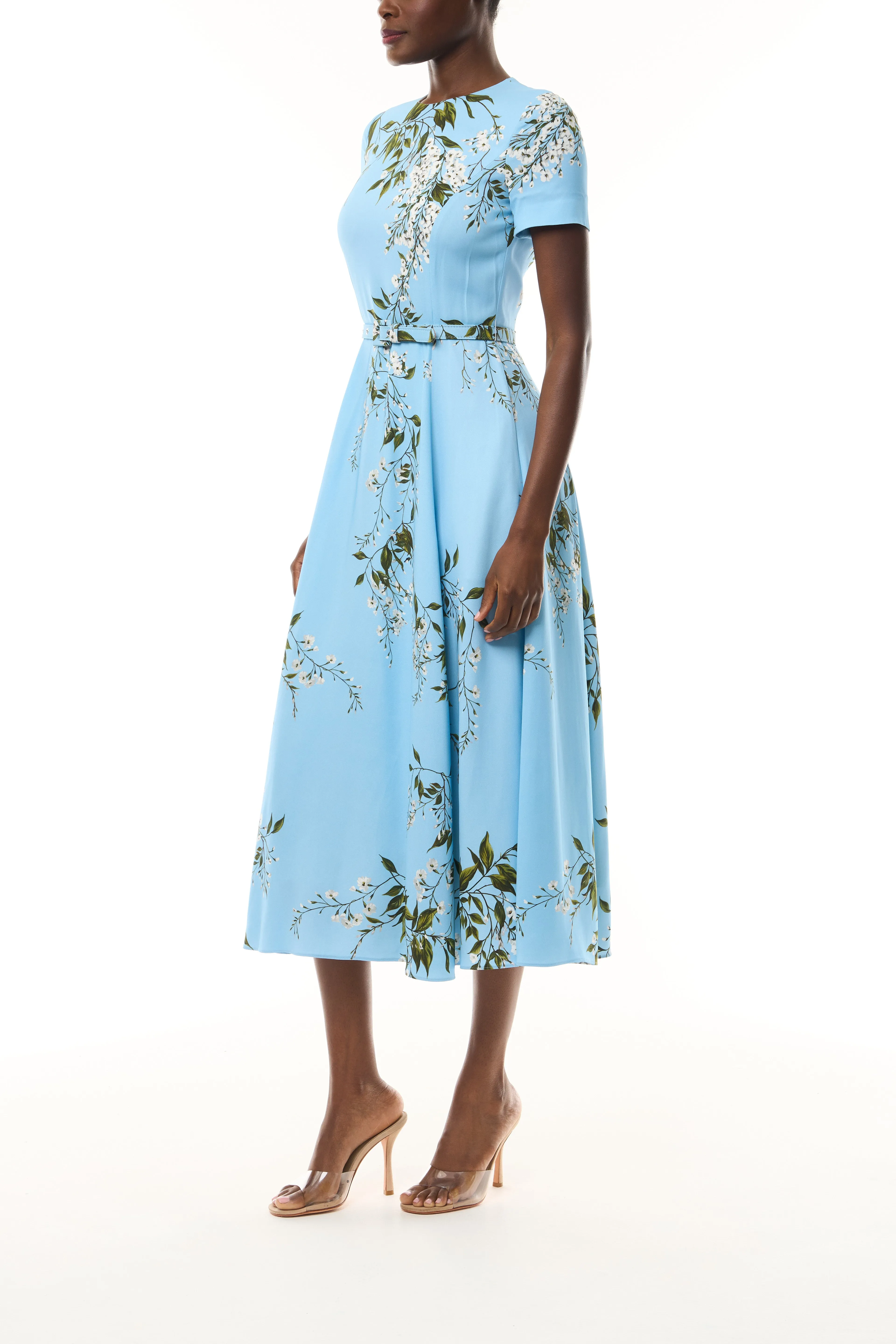 Short Sleeve Floral Dress sold by Monique Lhuillier product image thumbnail 3