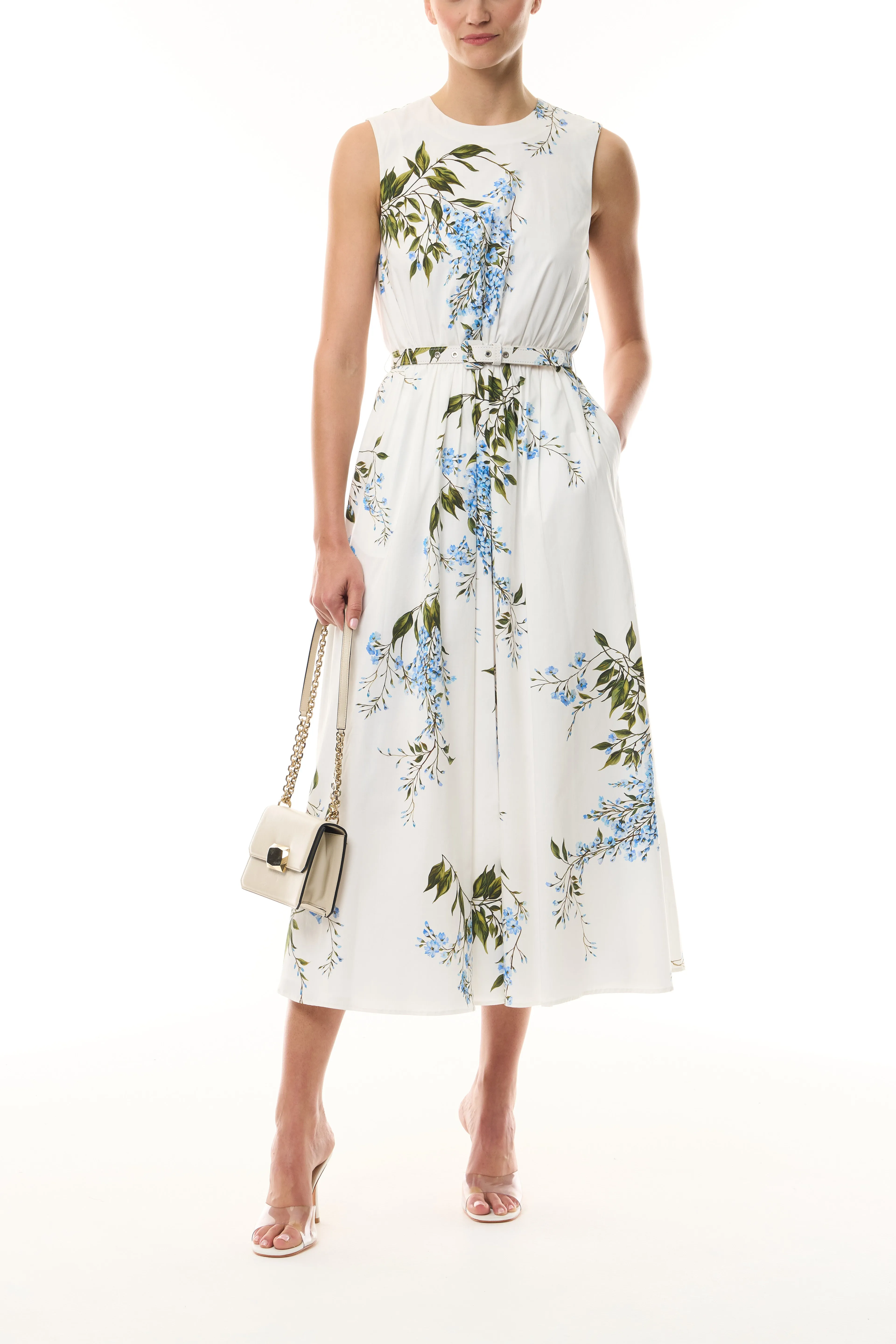 Wisteria Poplin Day Dress sold by Monique Lhuillier product image thumbnail 5