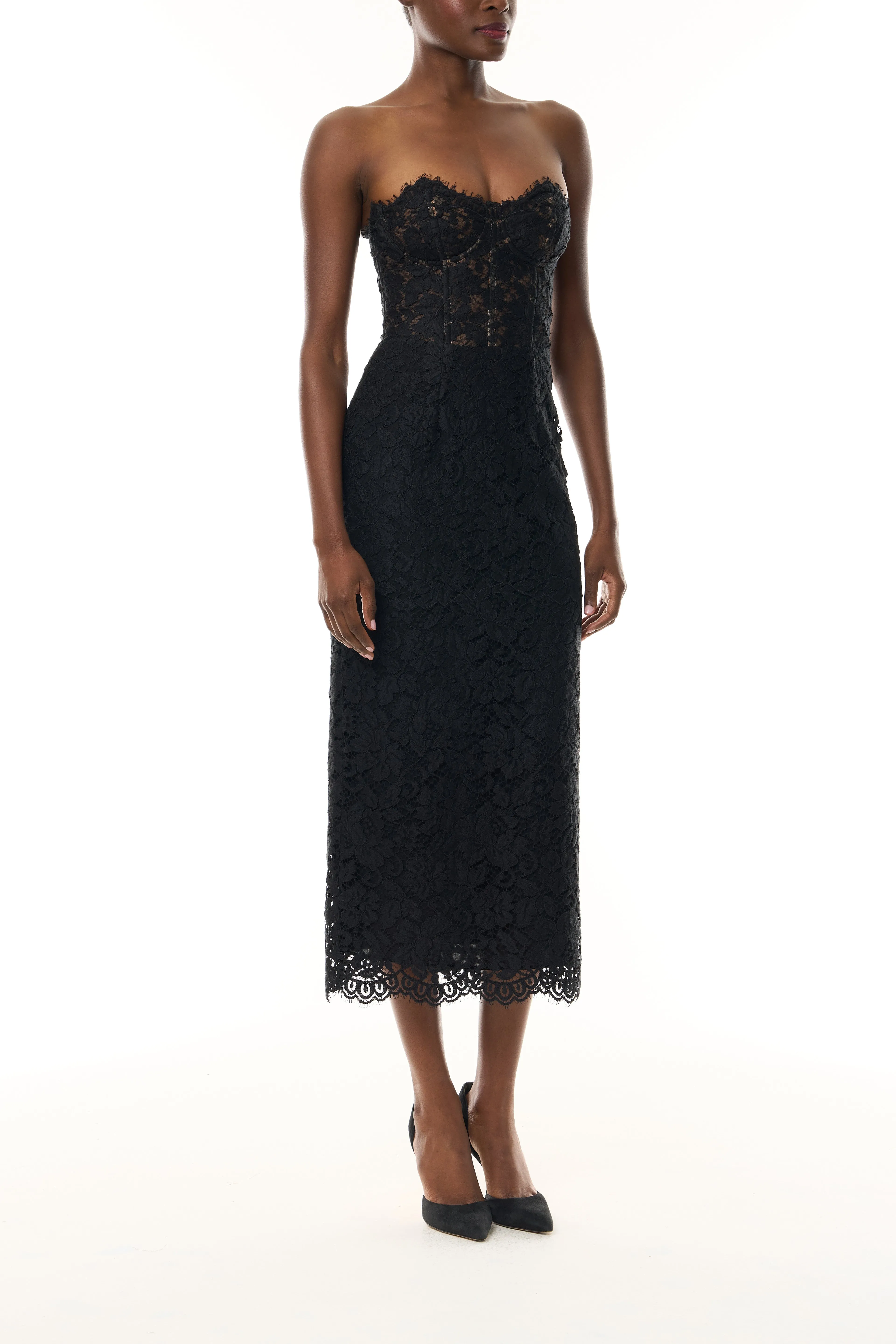 Corseted Lace Cocktail Dress sold by Monique Lhuillier product image thumbnail 5