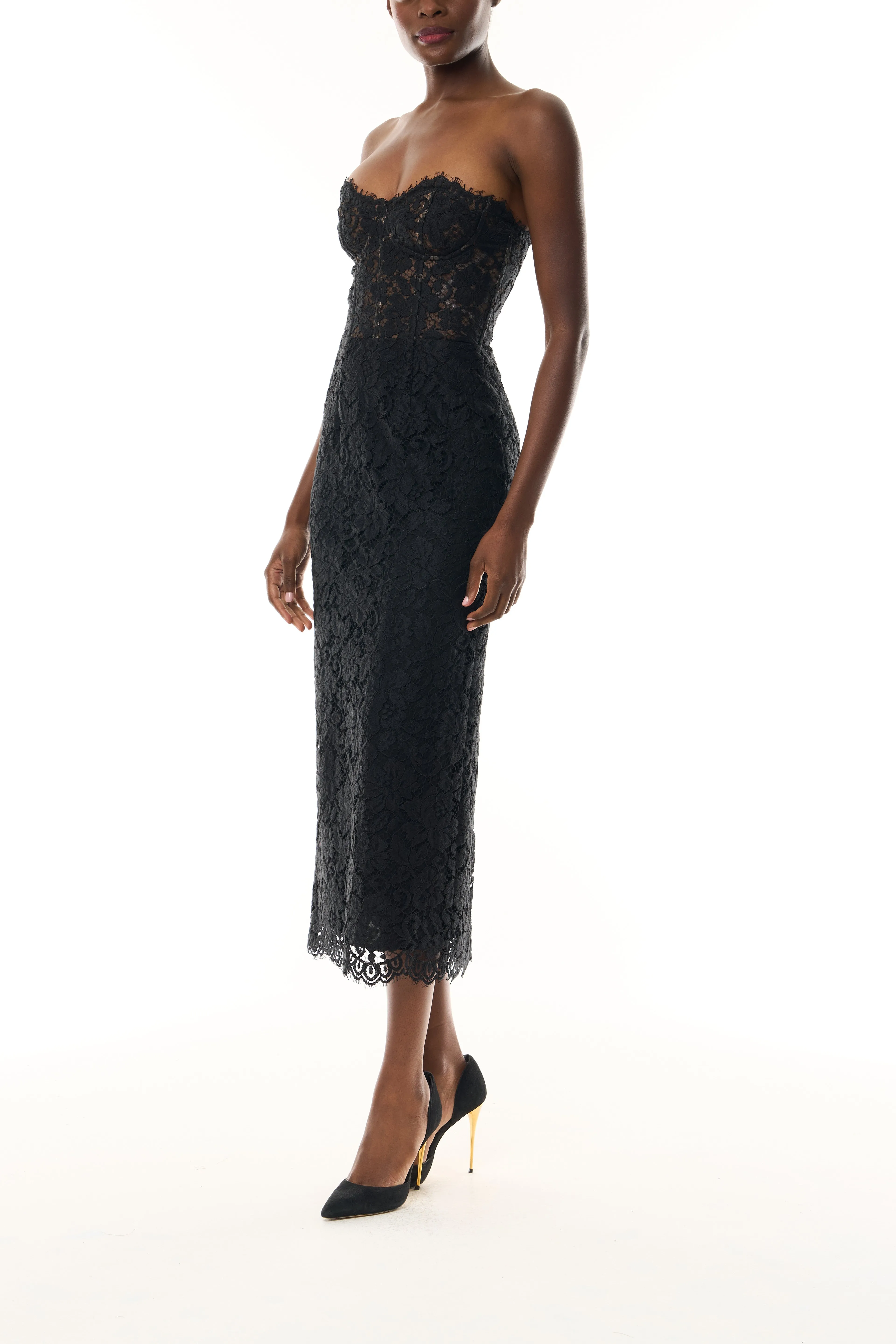 Corseted Lace Cocktail Dress sold by Monique Lhuillier product image thumbnail 4