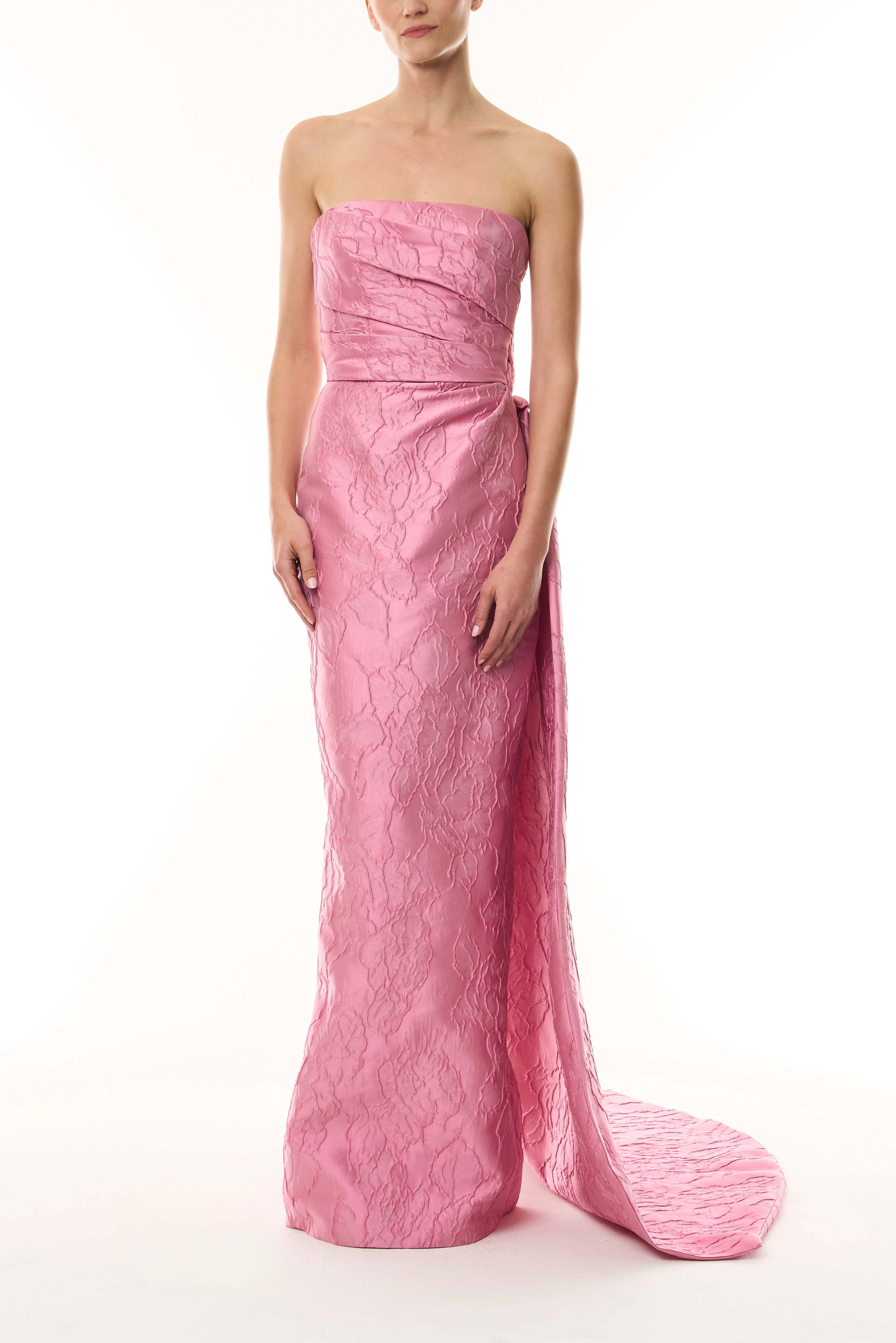 Floral Jacquard Gown with Train sold by Monique Lhuillier product image thumbnail 4