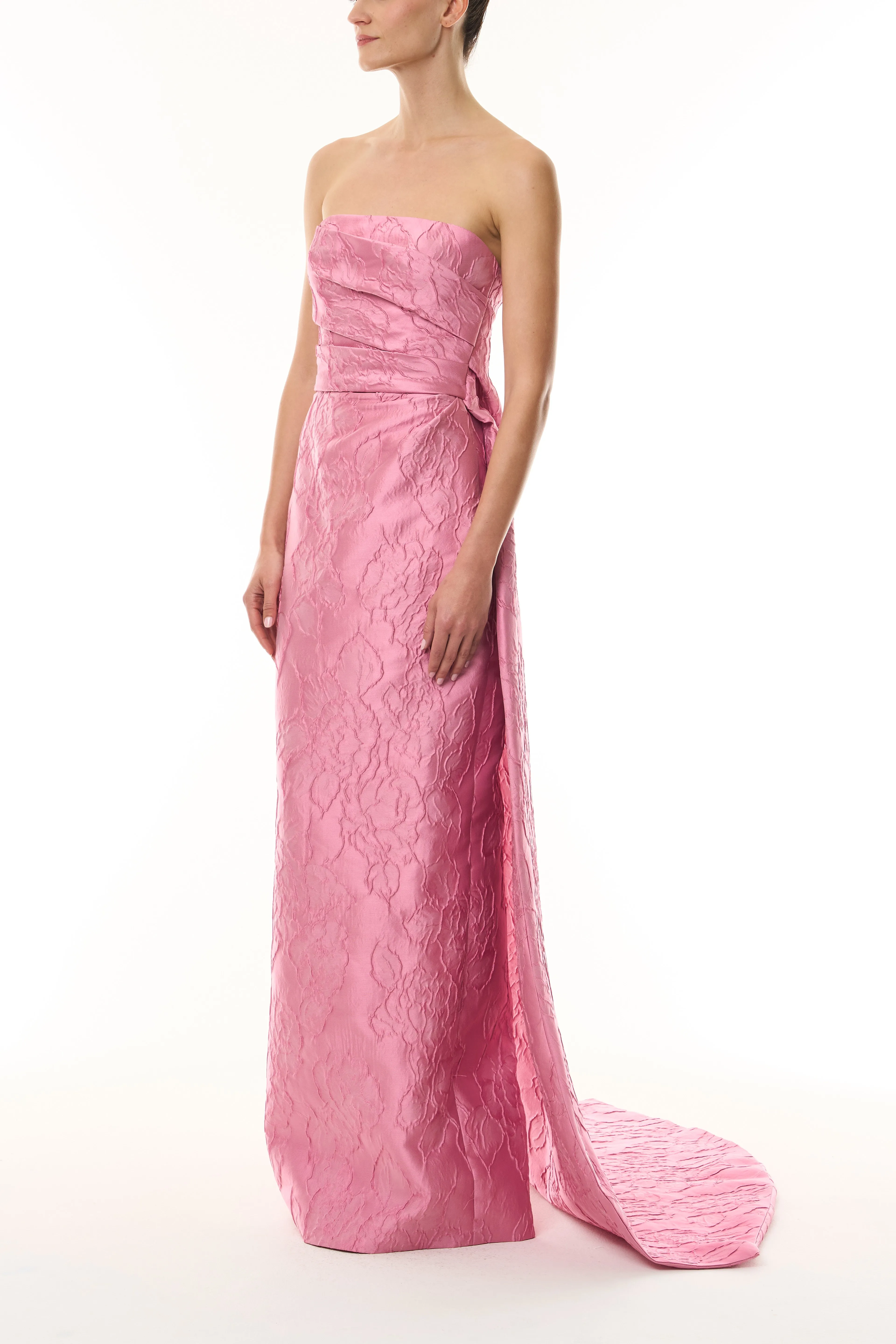 Floral Jacquard Gown with Train sold by Monique Lhuillier product image thumbnail 3
