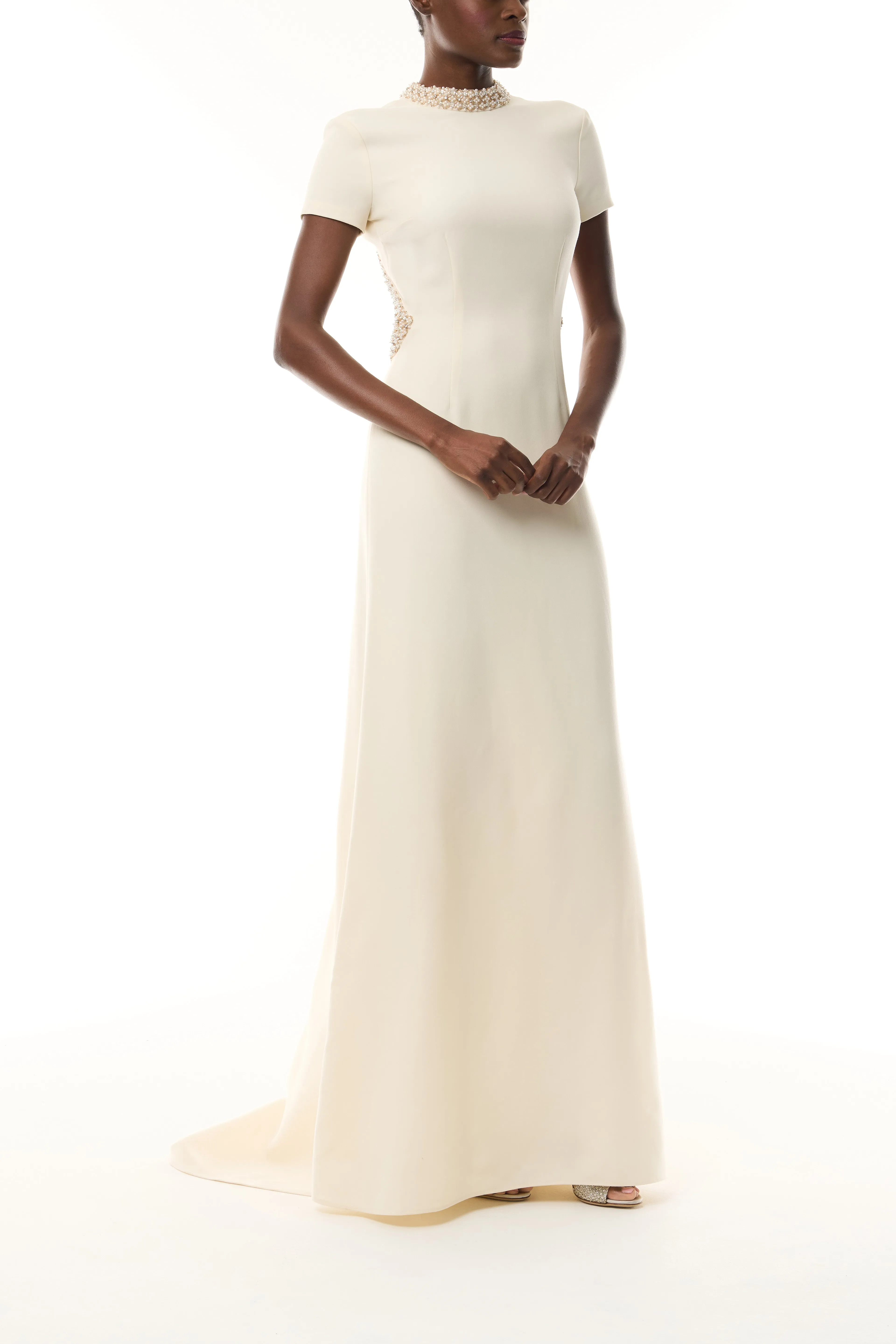 Pearl Trimmed Open Back Gown sold by Monique Lhuillier product image thumbnail 5