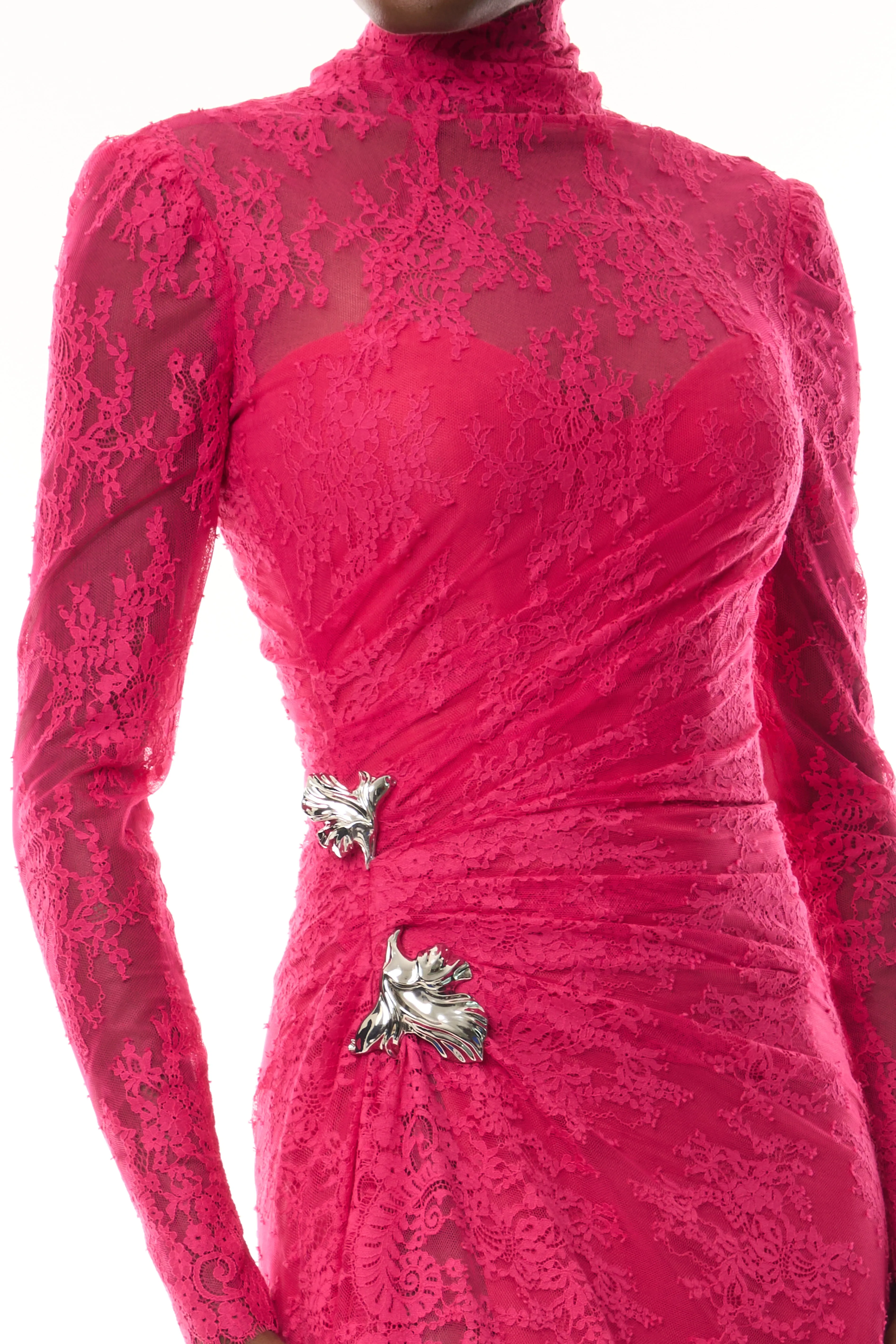 Chantilly Lace Long Sleeve Gown sold by Monique Lhuillier product image thumbnail 3