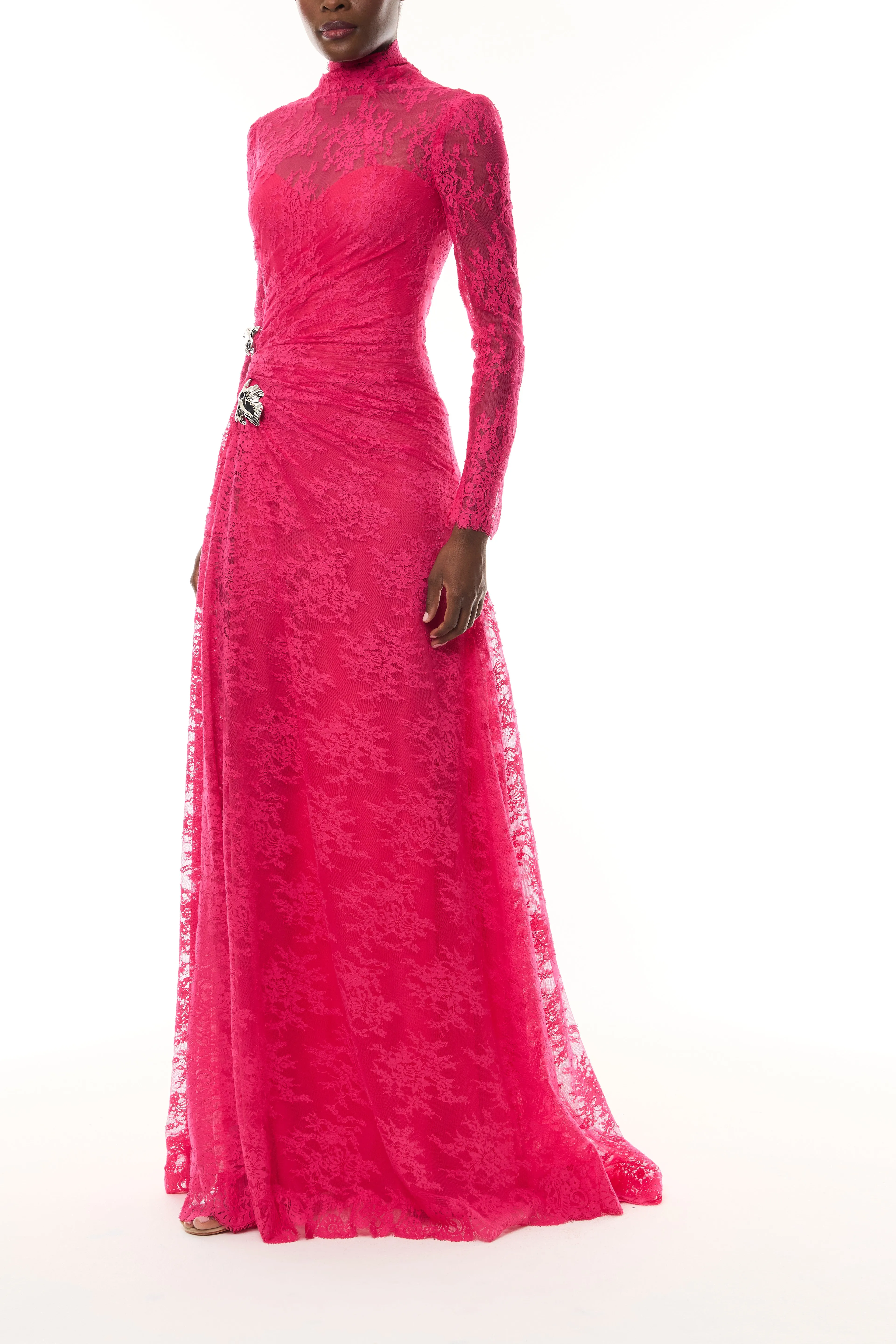 Chantilly Lace Long Sleeve Gown sold by Monique Lhuillier product image thumbnail 5