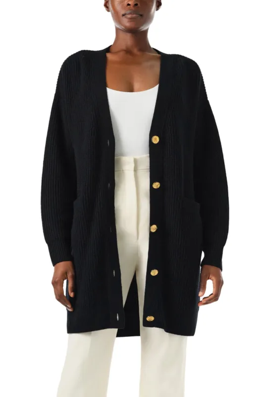 Chunky Long Cashmere Cardigan sold by Monique Lhuillier