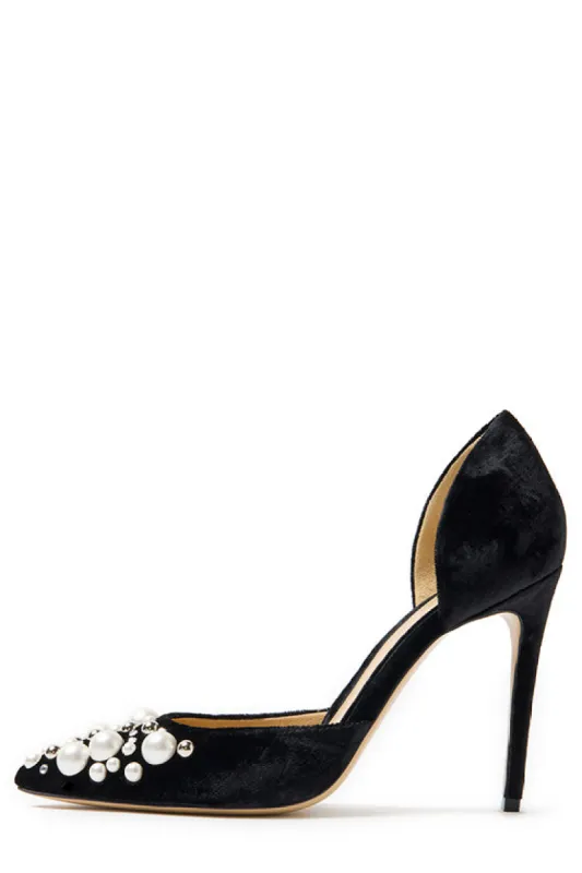 Shannon Velvet Pearl Pump sold by Monique Lhuillier