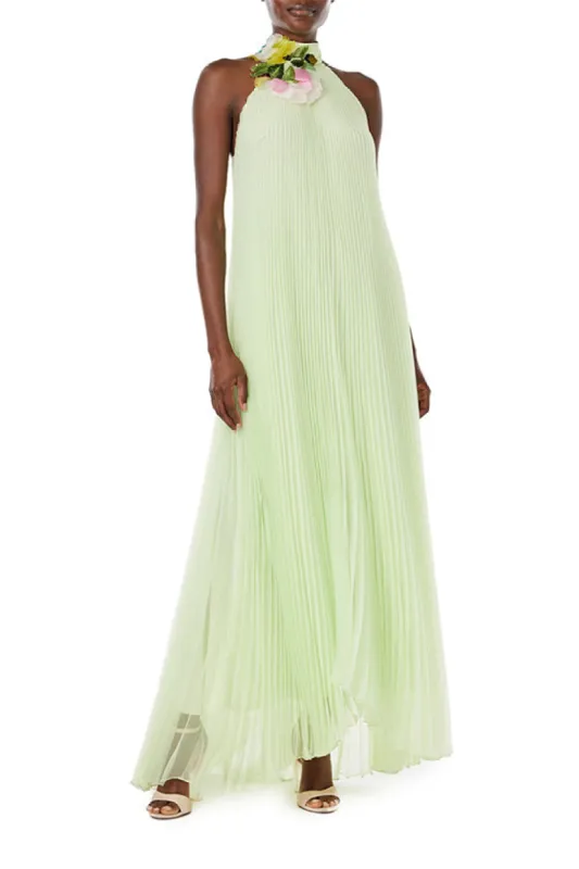 Pleated Organza Halter Gown sold by Monique Lhuillier